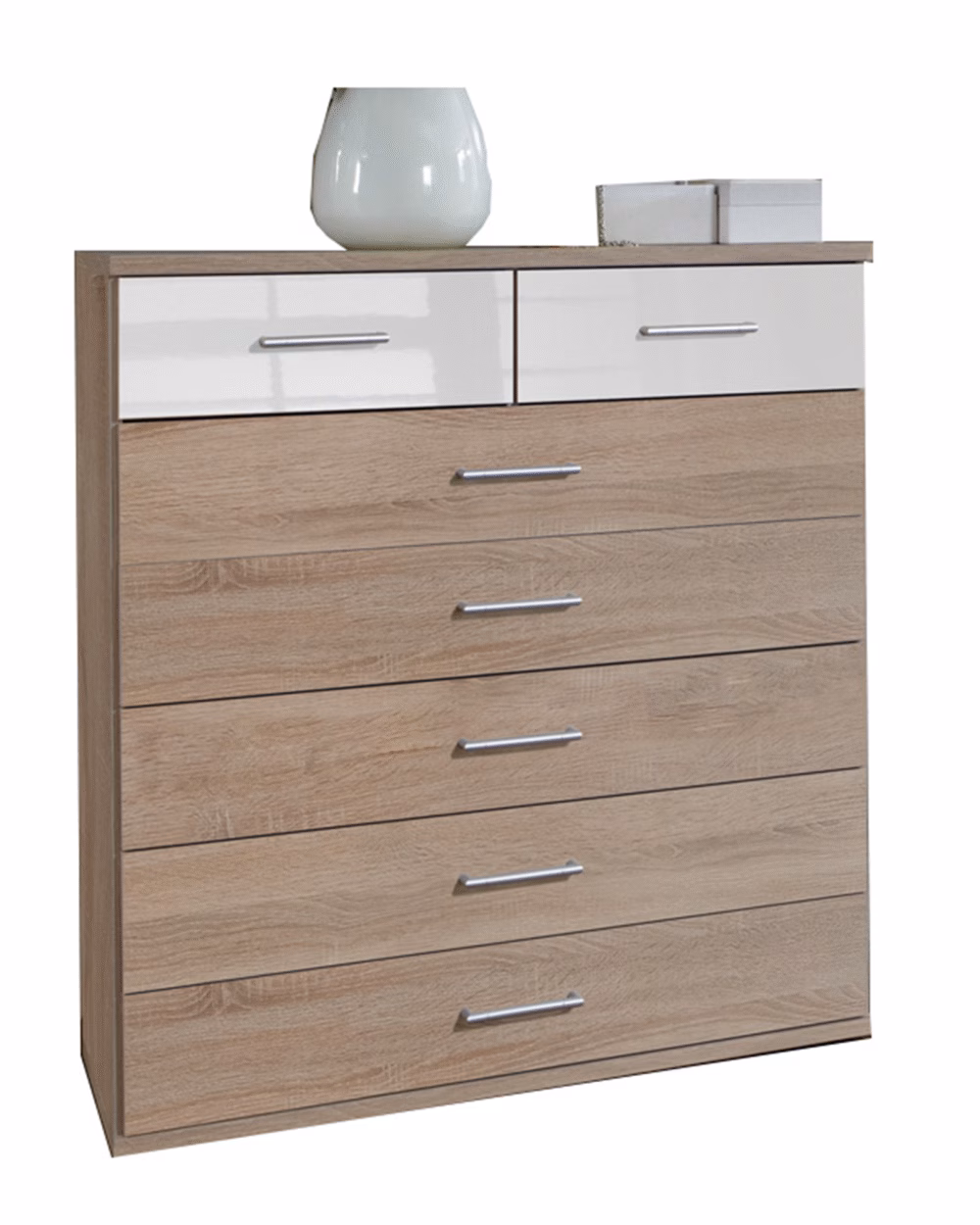 Gamma Oak And White Gloss 5+2 Chest