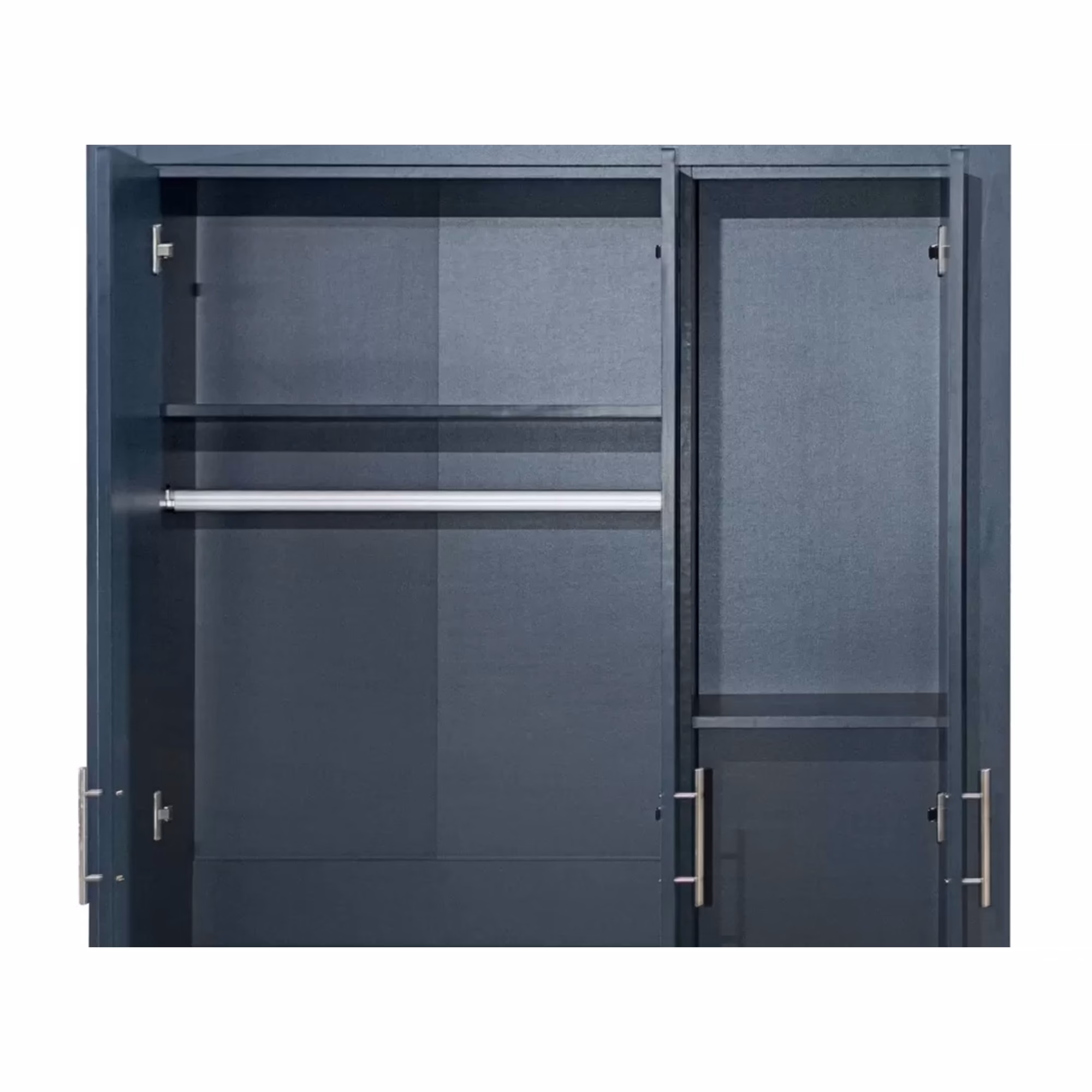 Highgate 3 Door Wardrobe With Mirror Blue/Oak Effect - Image 3