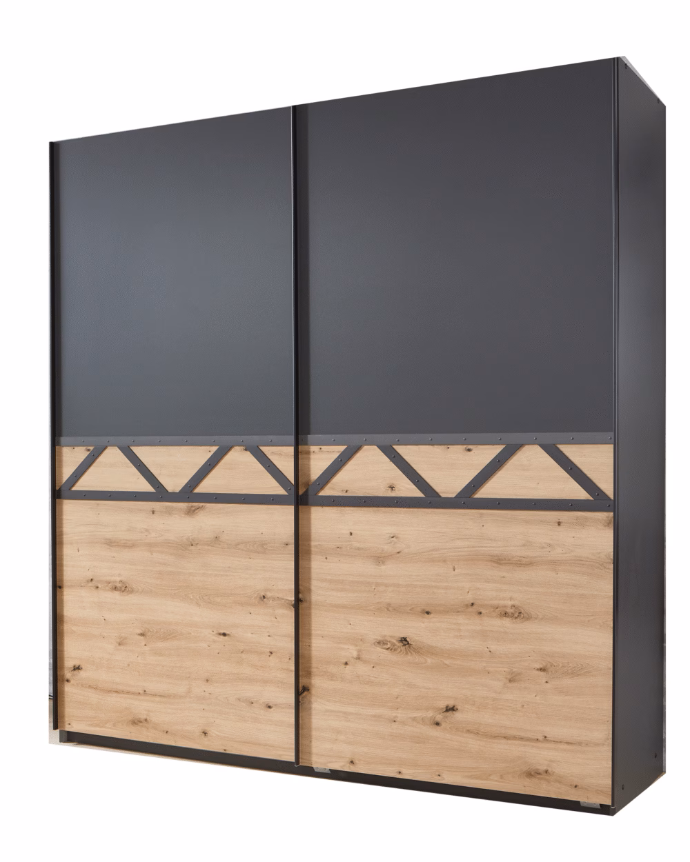 Aberdeen Sliding Wardrobe Graphite And Oak