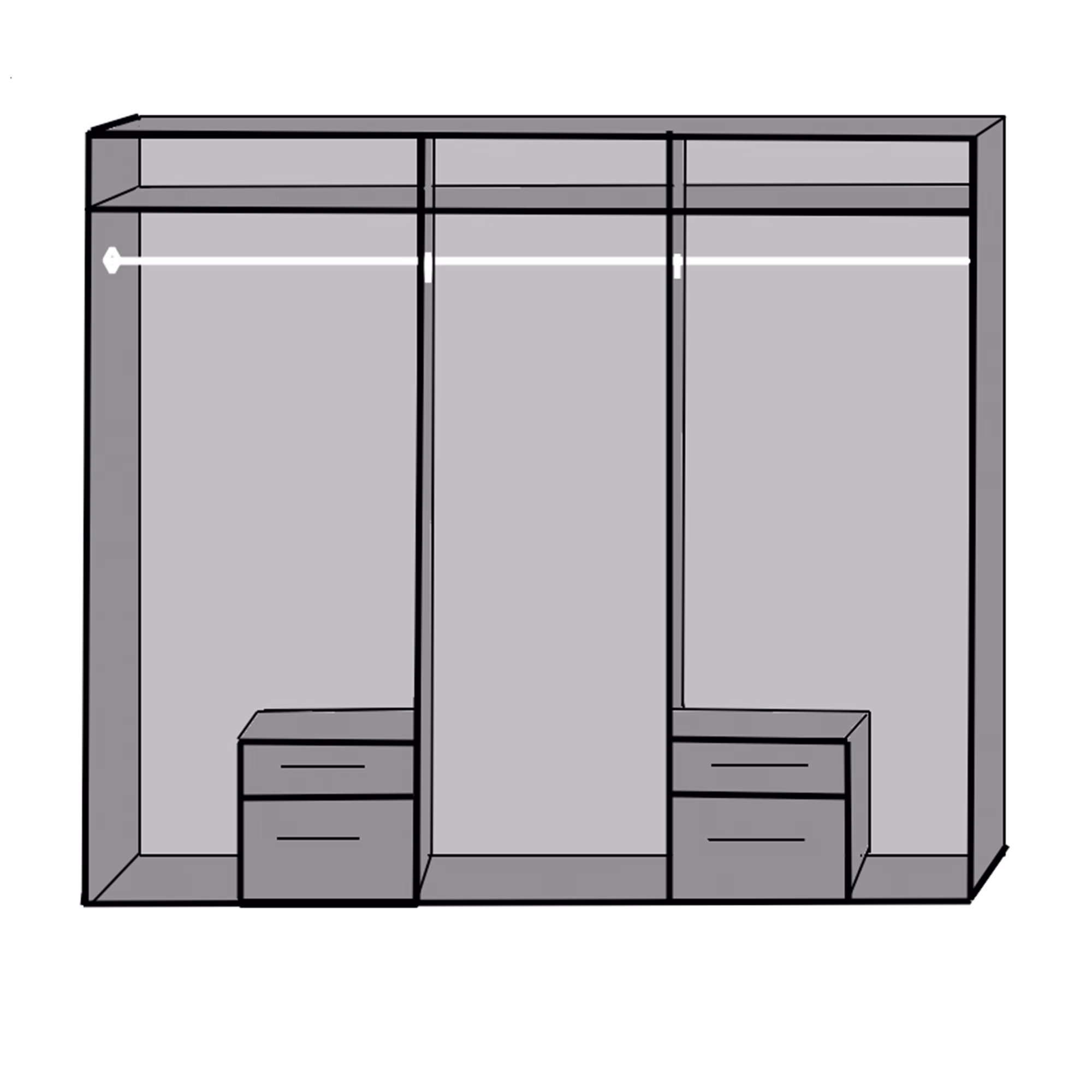 Fly 6 Door 4 Drawer White - Image 2