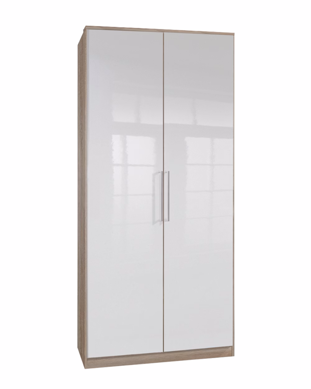 Gamma Oak And White Gloss 2 Door Wardrobe