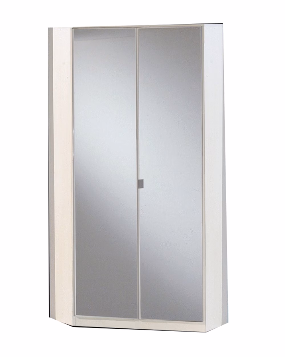 Gamma White And Mirror Corner Mirrored Wardrobe