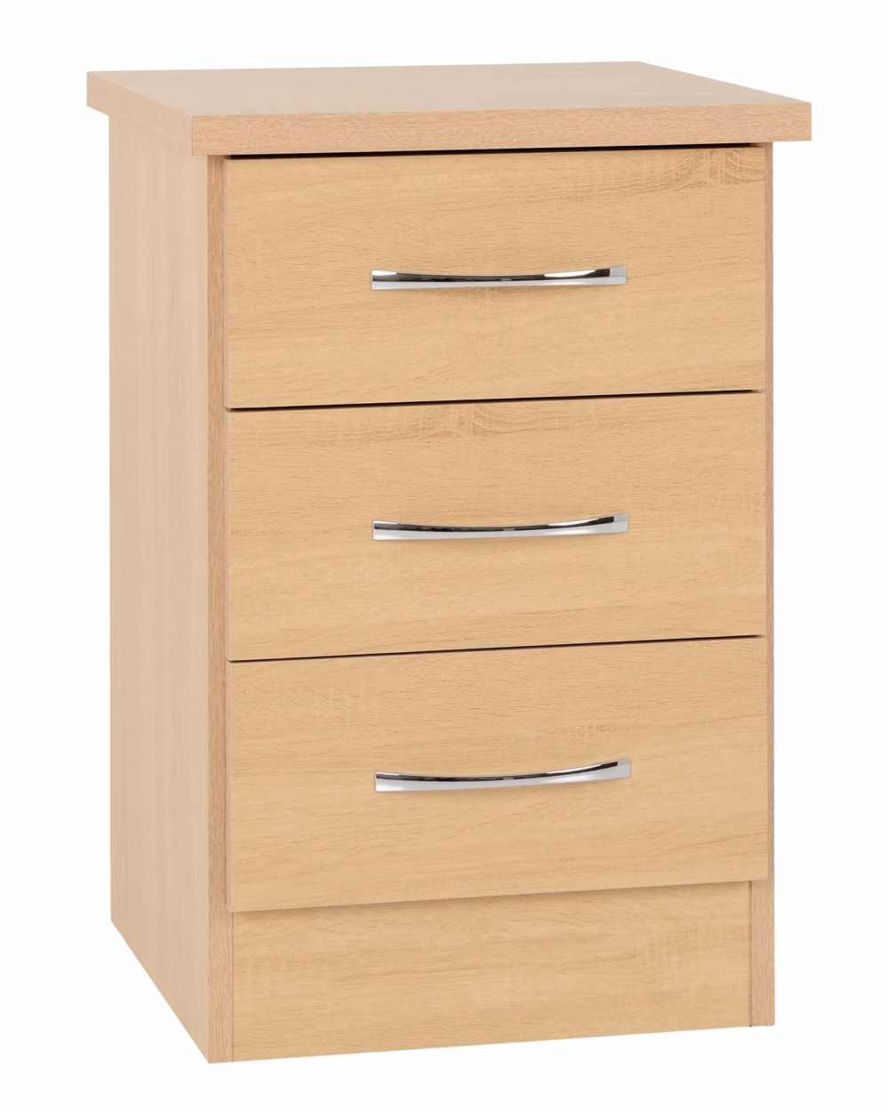 Nevada 3 Drawer Bedside Chest Sonoma Oak Effect