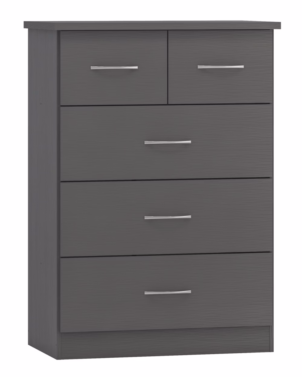 Nevada 3+2 Drawer Chest 3D Effect Grey