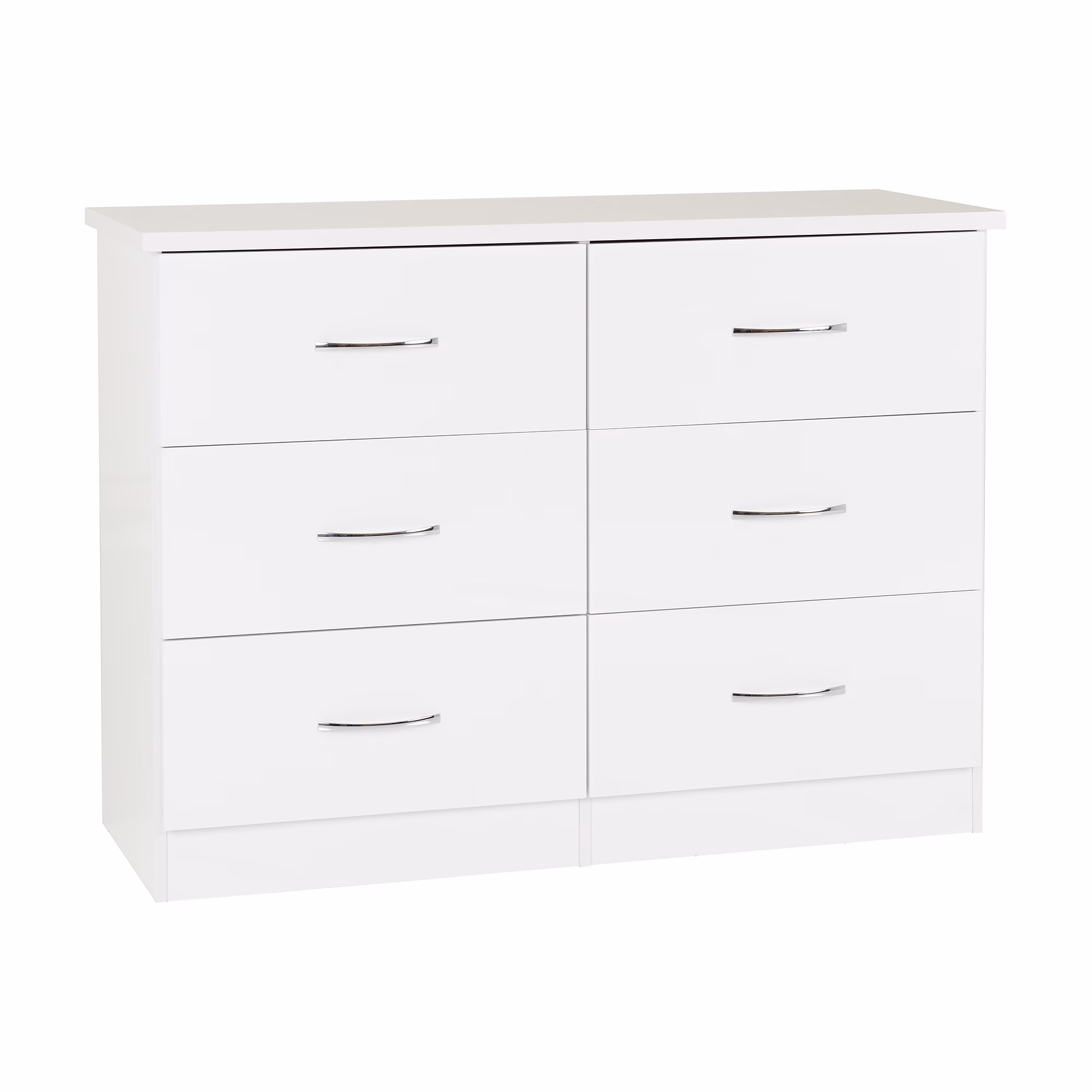 Nevada 6 Drawer Chest White Gloss