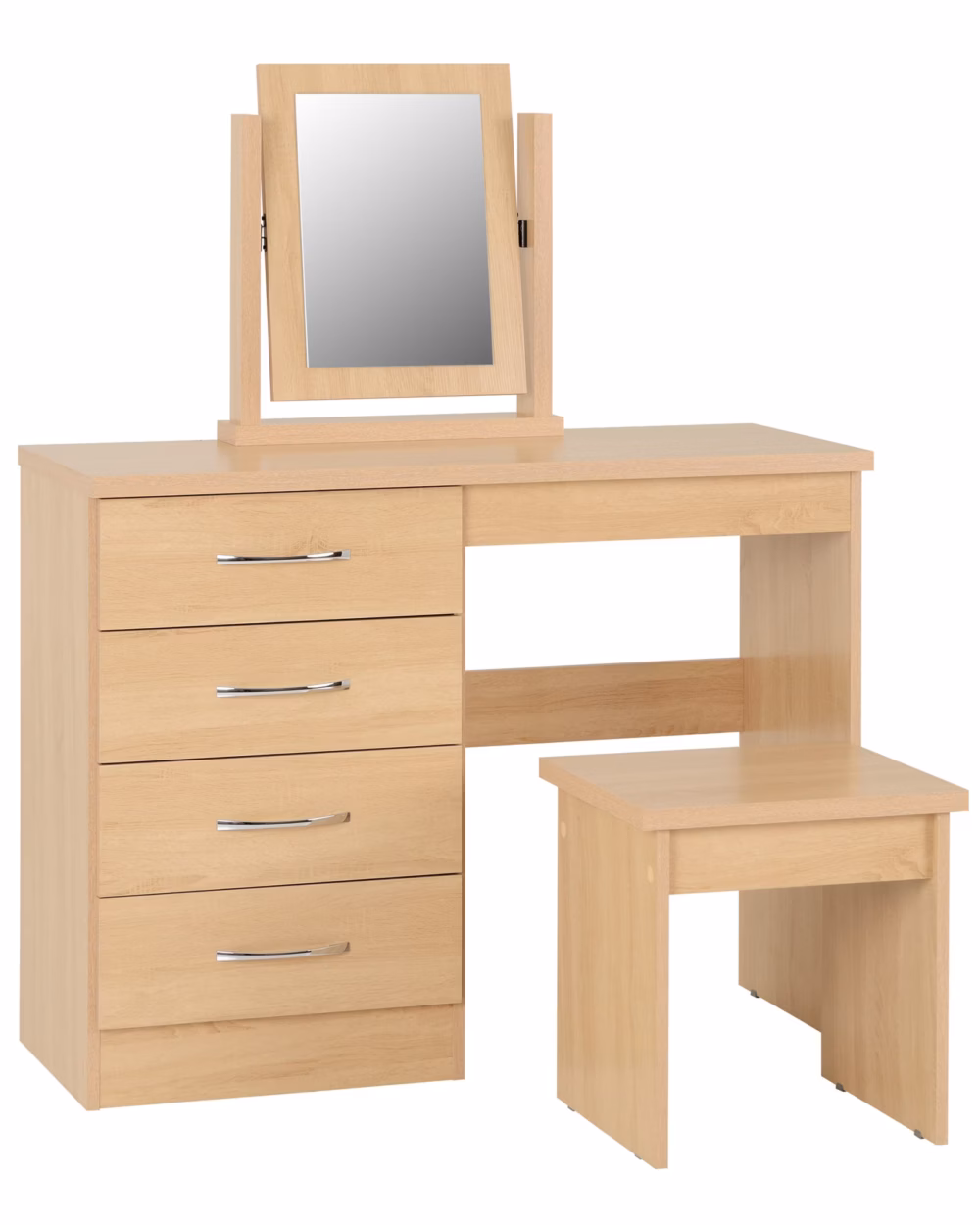 Nevada 4 Drawer Dressing Table Set Sonoma Oak Effect