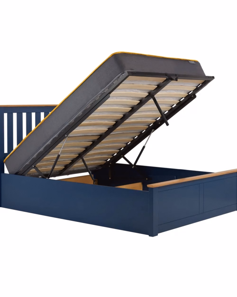 4' Phoenix Ottoman Bed Blue/Oak Effect