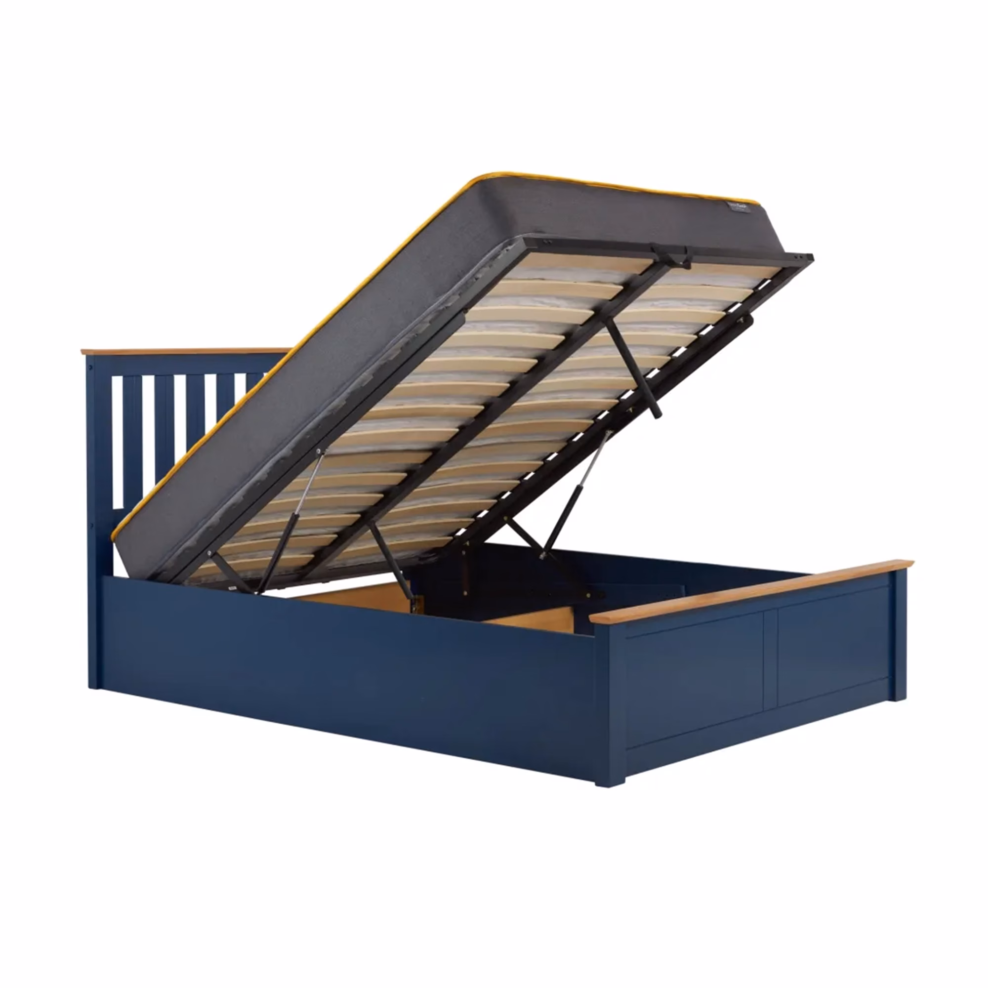 4' Phoenix Ottoman Bed Blue/Oak Effect