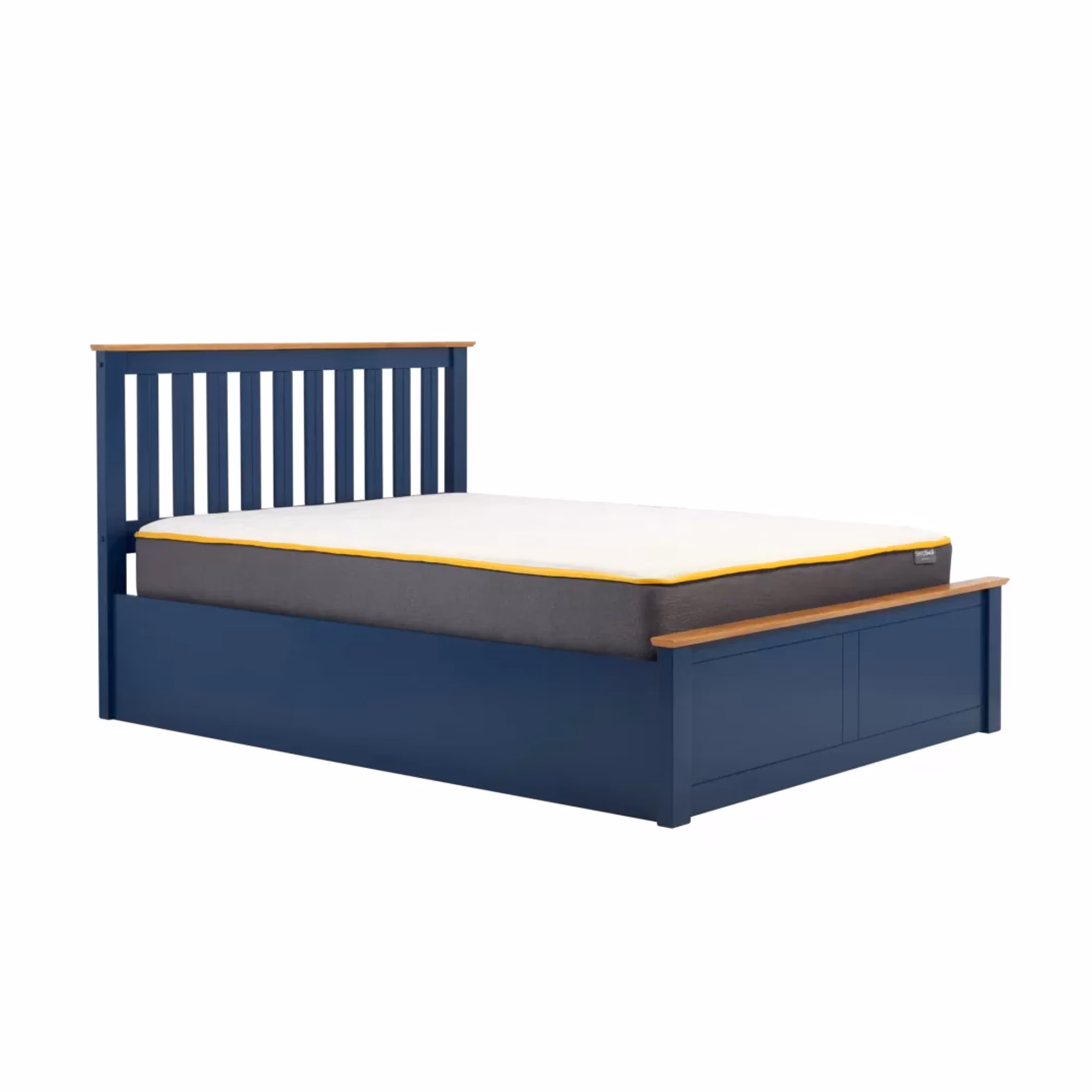 4' Phoenix Ottoman Bed Blue/Oak Effect - Image 2