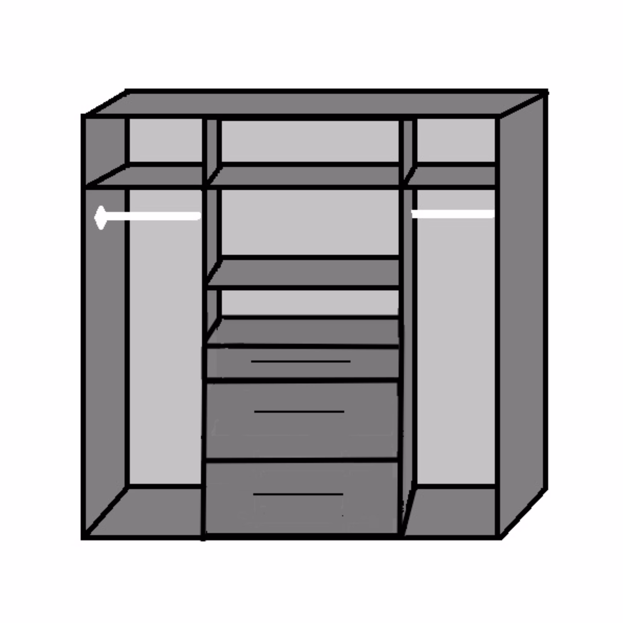 Clack 4 Door Wardrobe White - Image 2