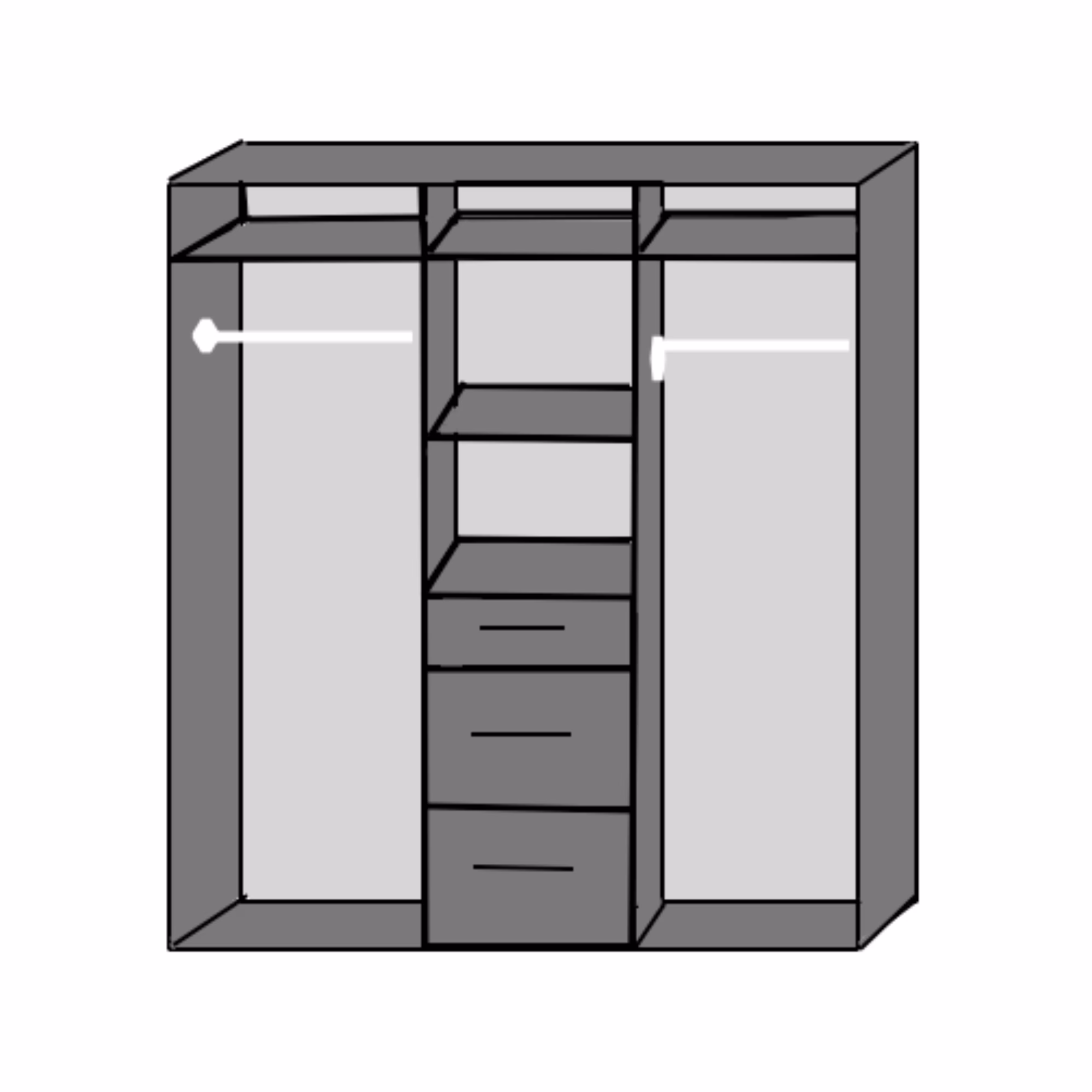 Click 3 Door Wardrobe - Image 2