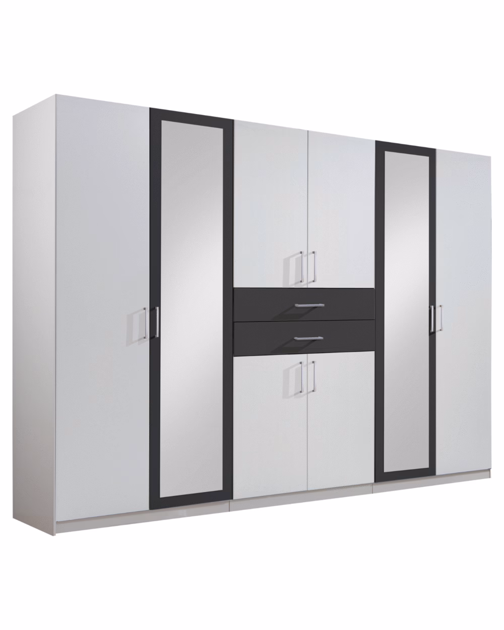 Diver White & Graphite 6 Door Wardrobe