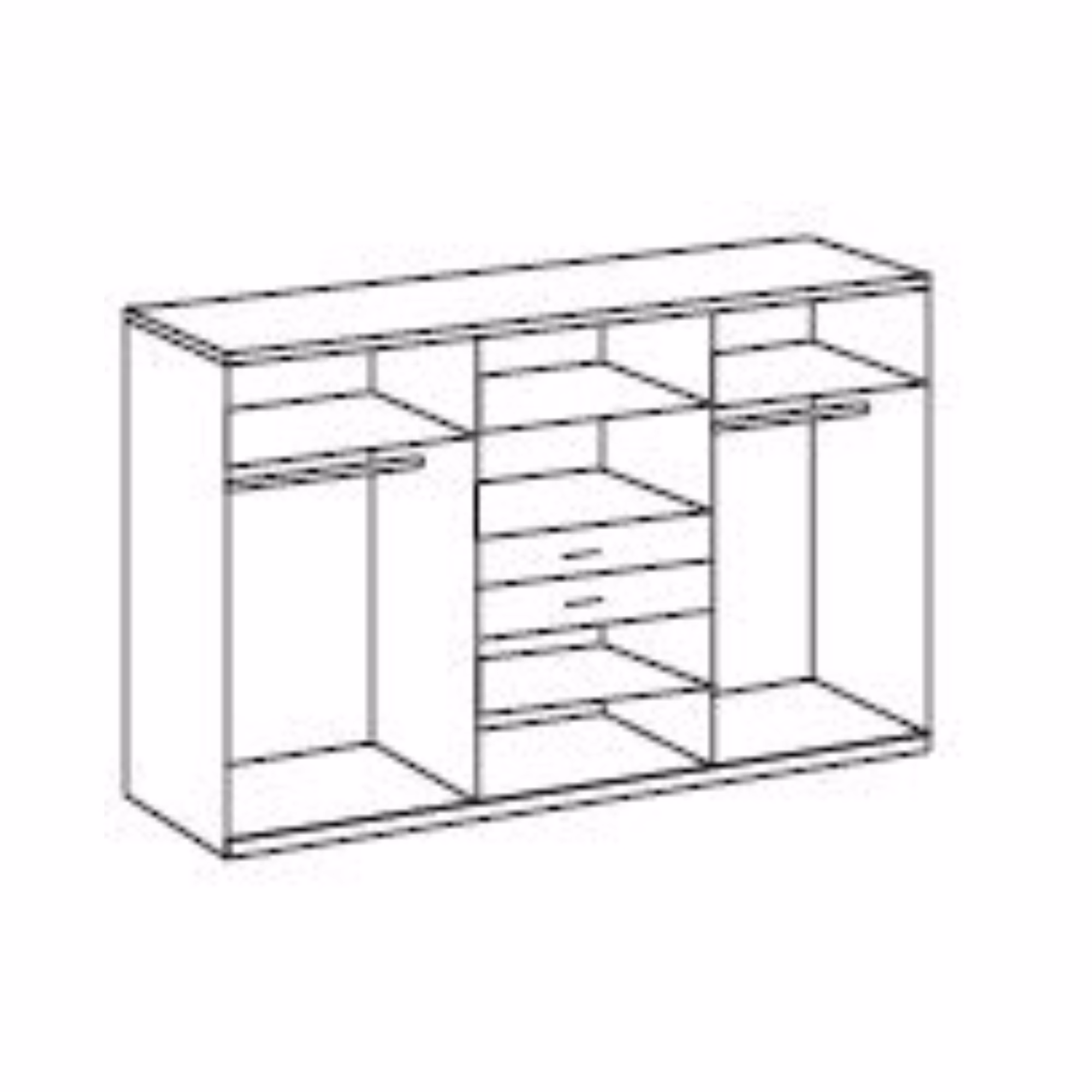 Diver White & Graphite 6 Door Wardrobe - Image 2