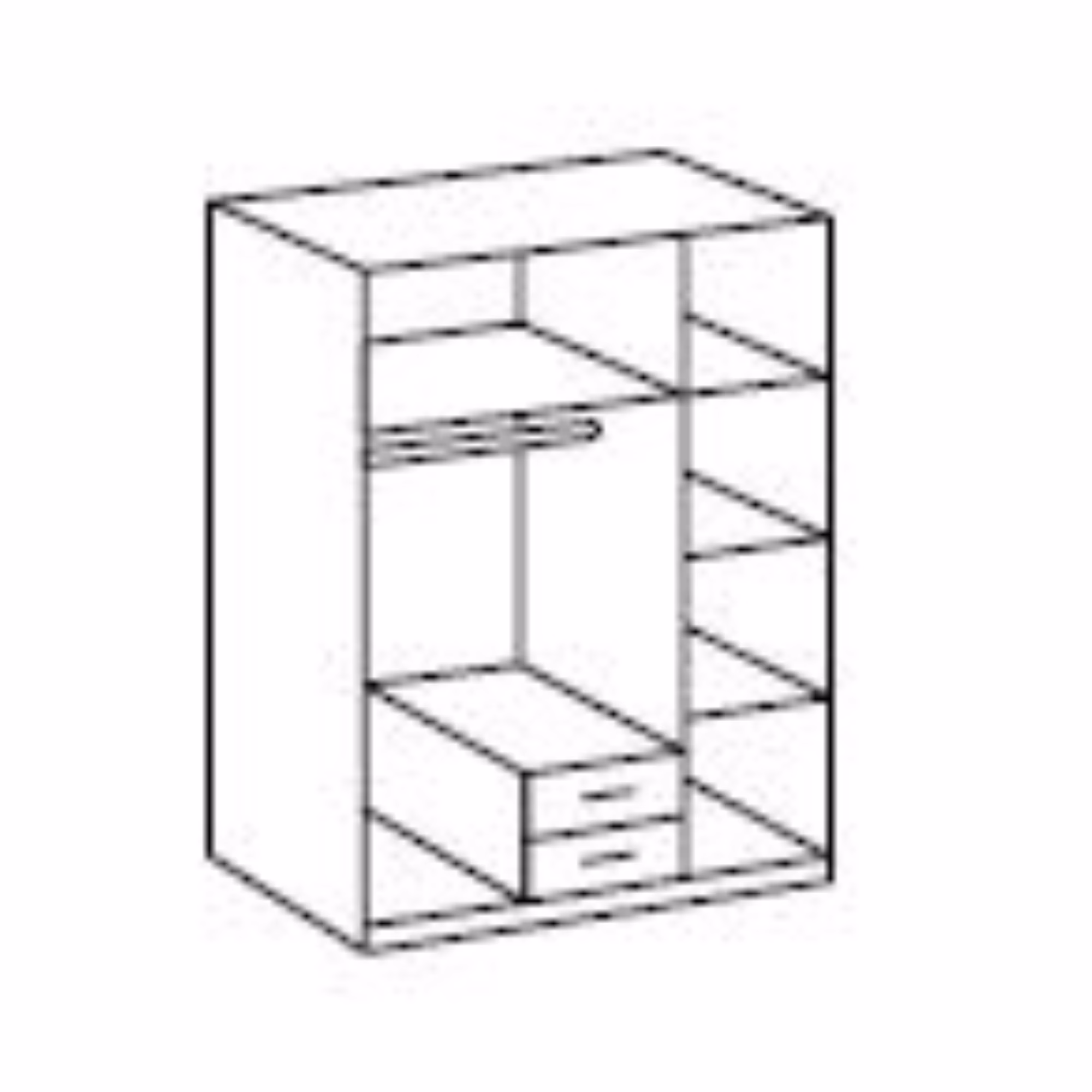 Duisberg 3 Door 2 Drawer Wardrobe - Image 2