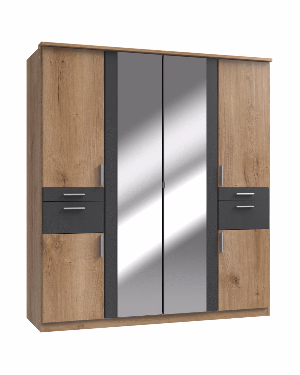 Koblenz Planked Oak 4 Door Wardrobe