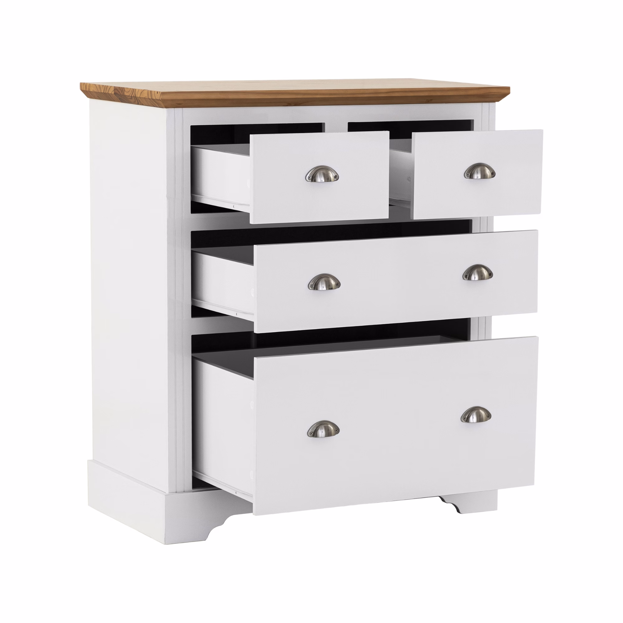 Toledo 2+2 Drawer Chest White/Oak Effect - Image 2