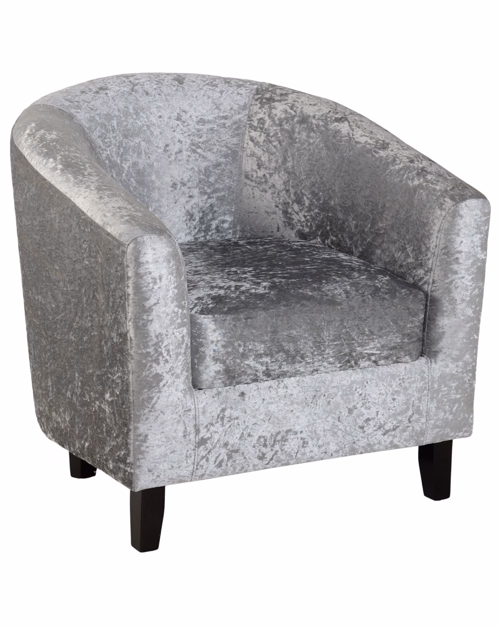 Hammond Tub Chair Silver Crushed Velvet