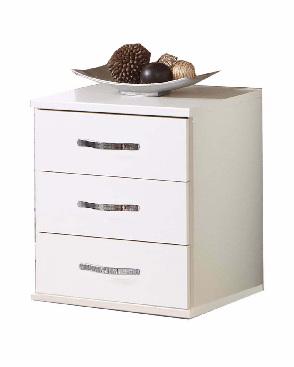 Duet 3 Drawer Bedside Chest White