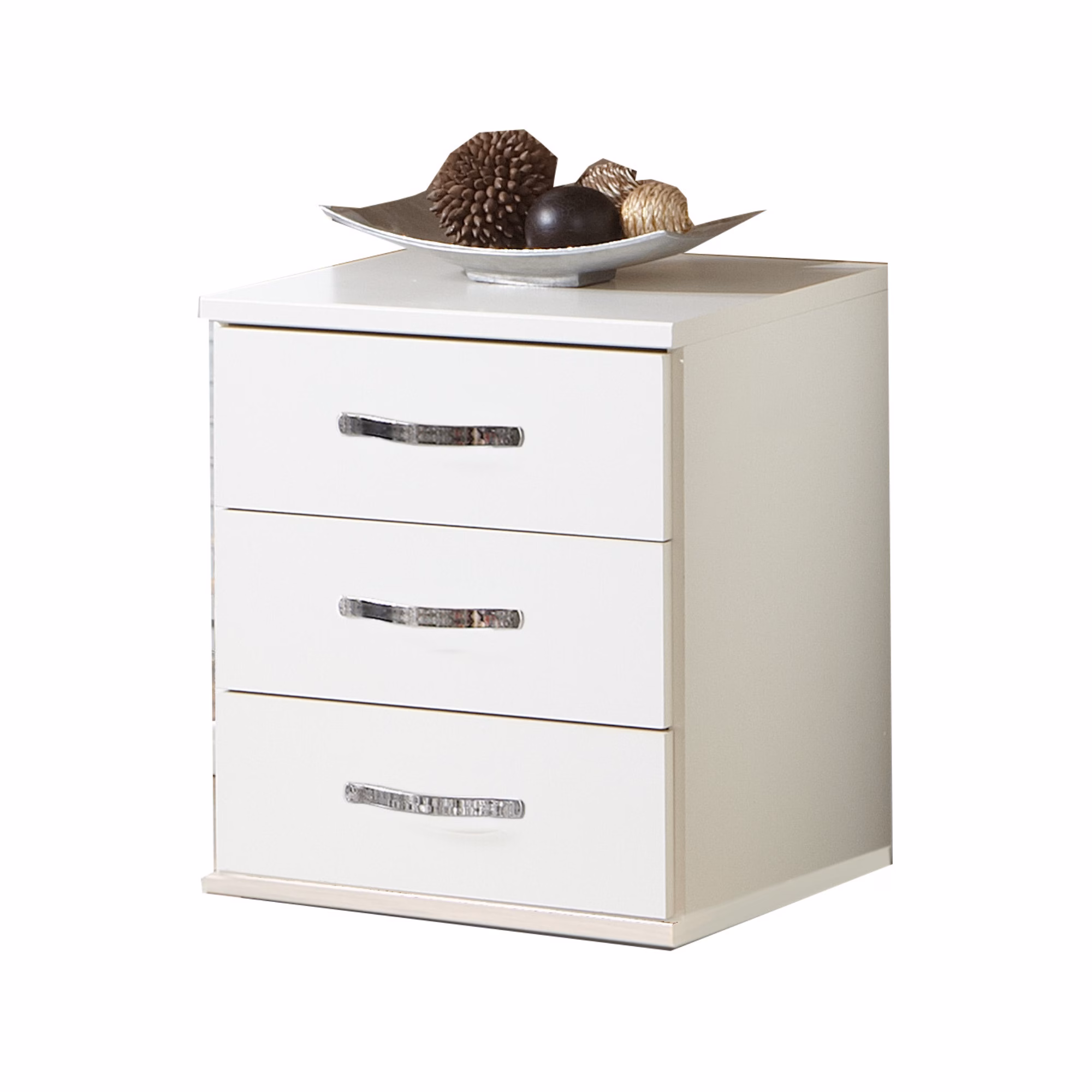 Duet 3 Drawer Bedside Chest White