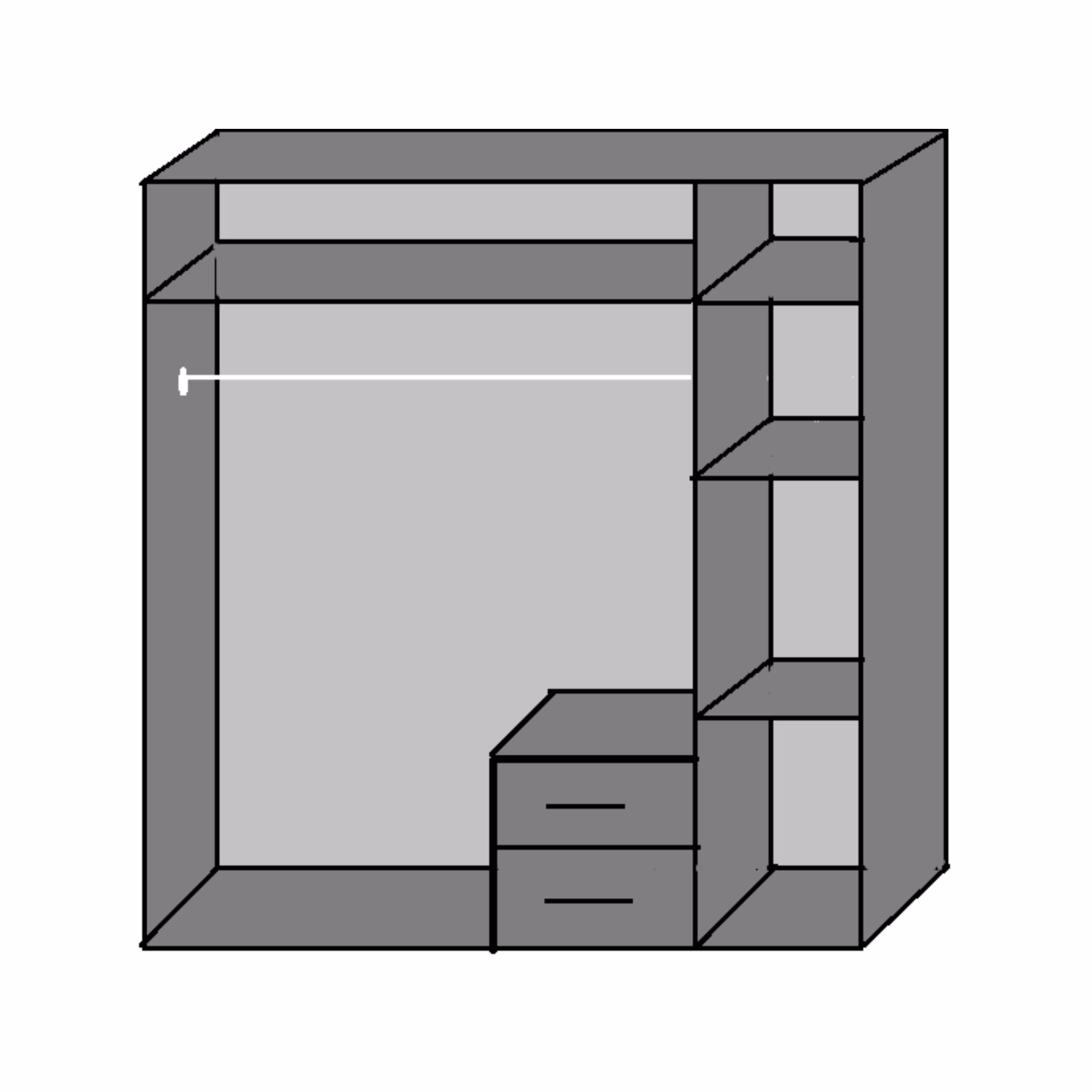 Duet 3 Door 2 Drawer + Mirror White - Image 2