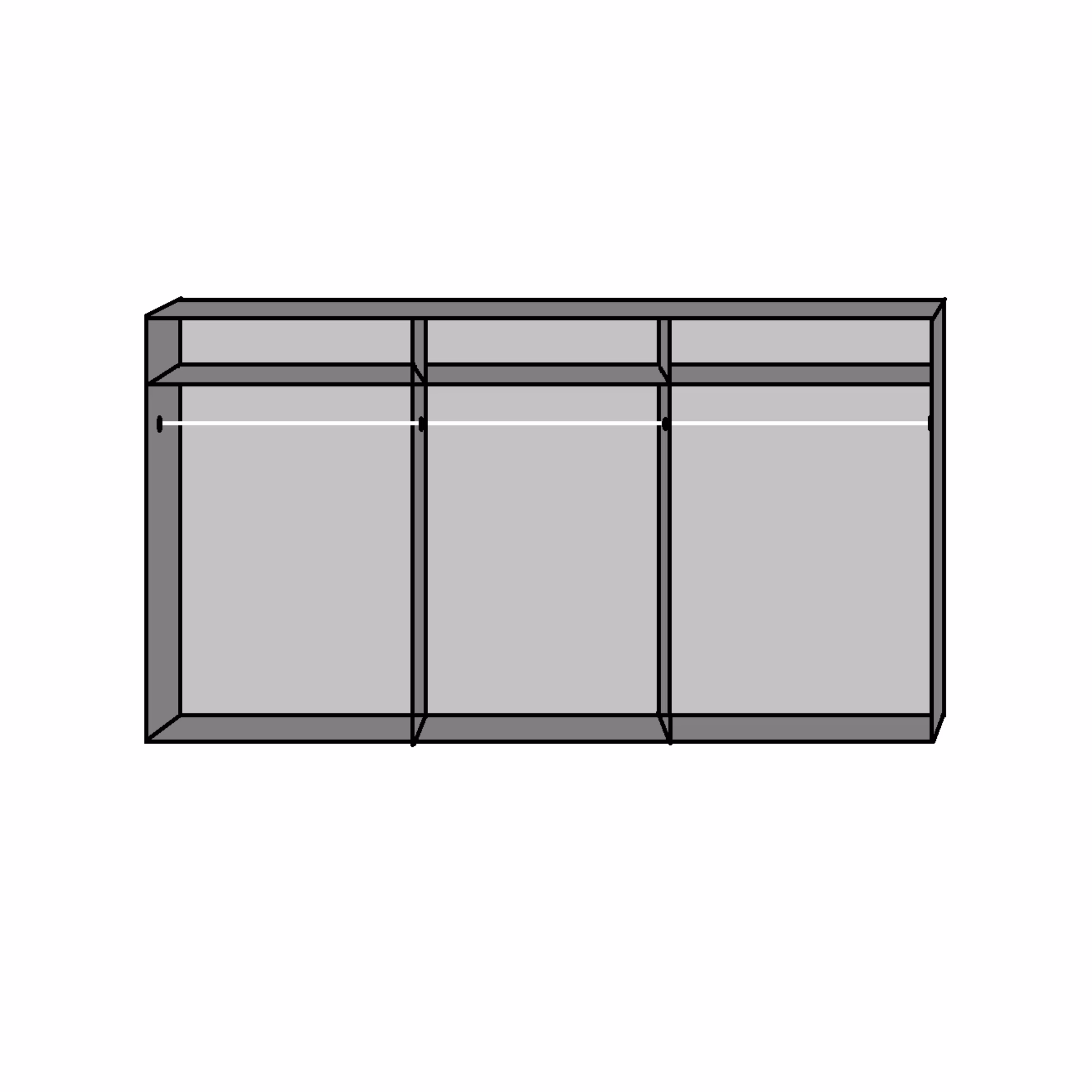 Escape 4 Sliding Door Wardrobe White (300 CM) - Image 2