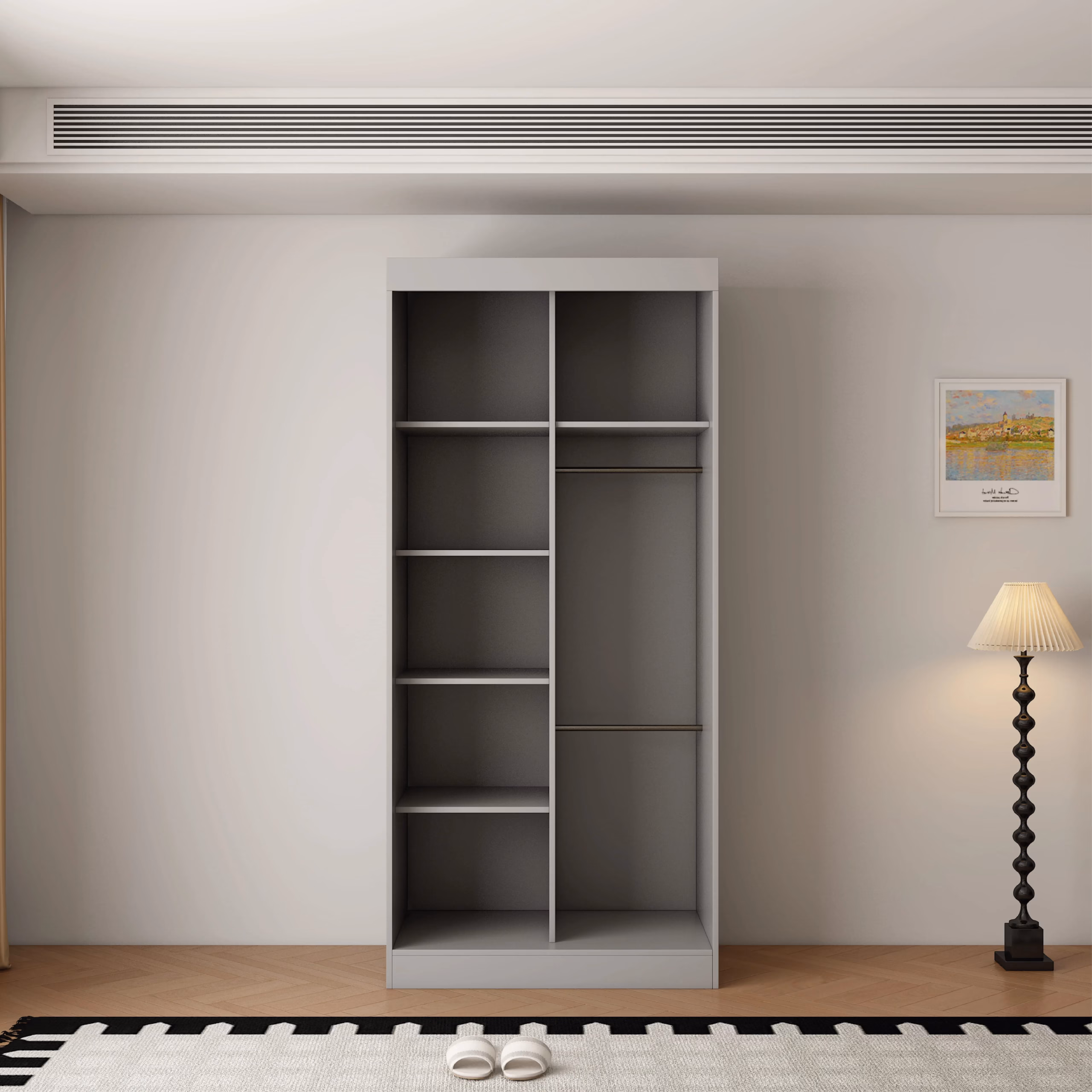 Berlin 2 Door Grey 100CM sliding wardrobe - Image 2