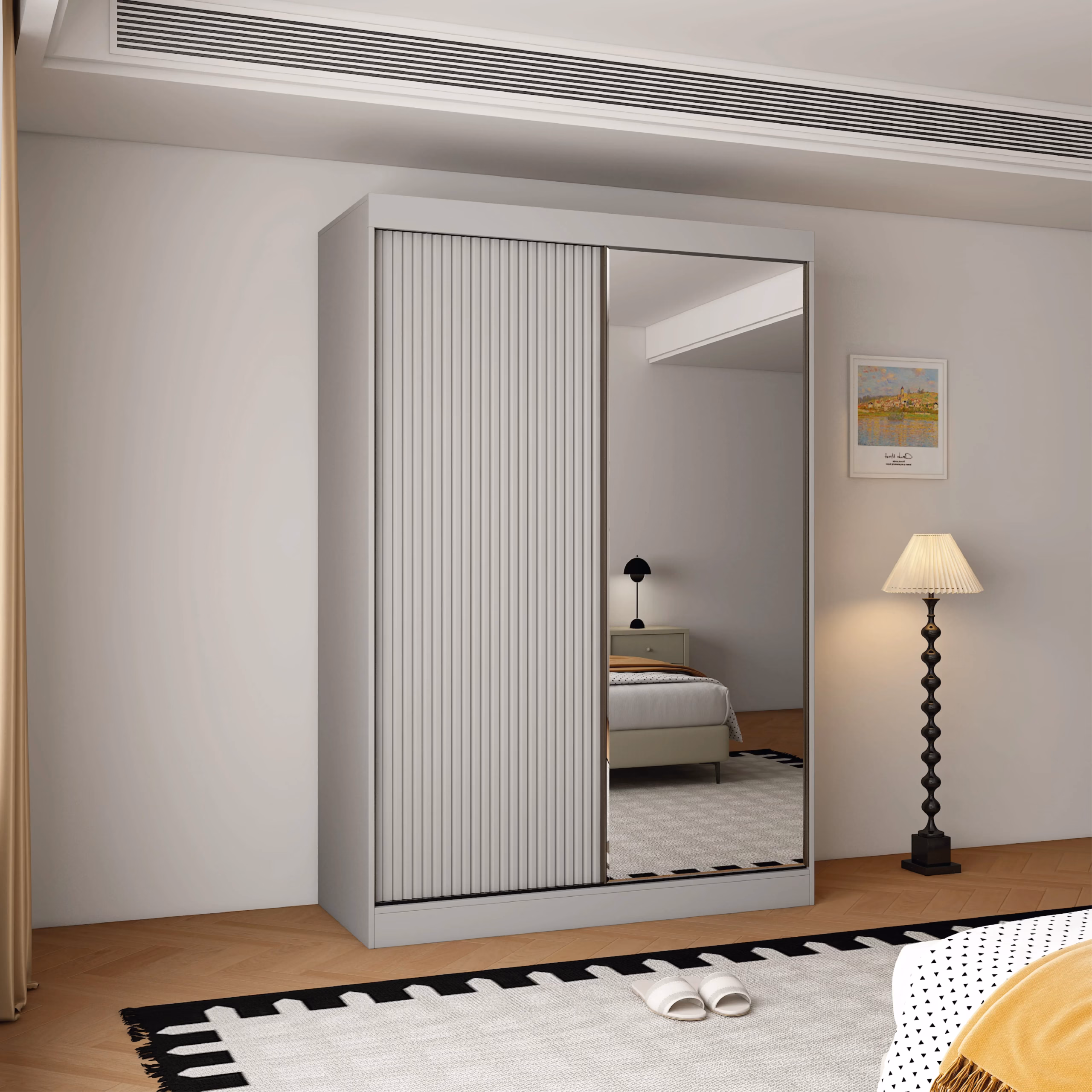 Berlin 2 Door Grey 150CM sliding wardrobe