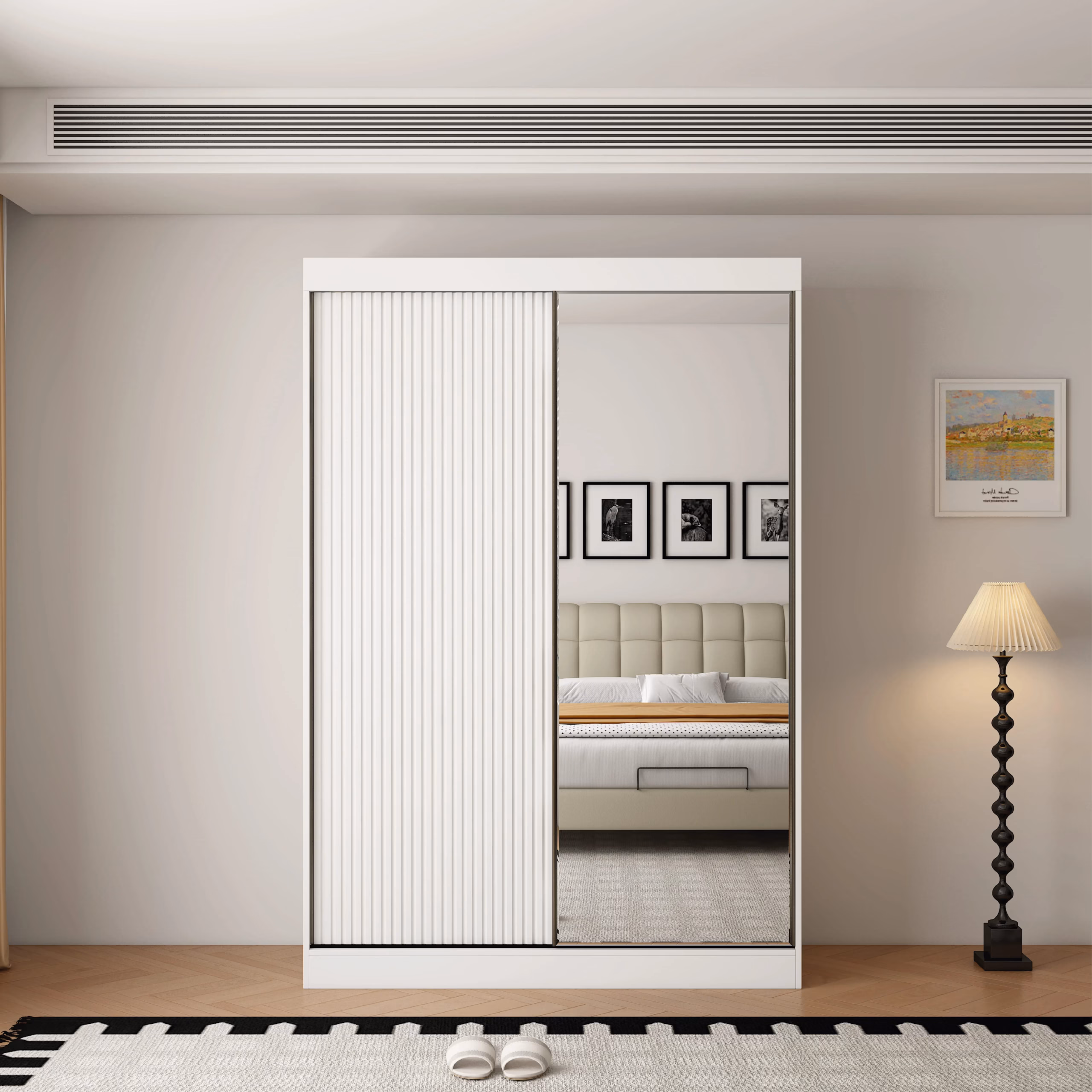 Berlin 2 Door White 150CM sliding wardrobe