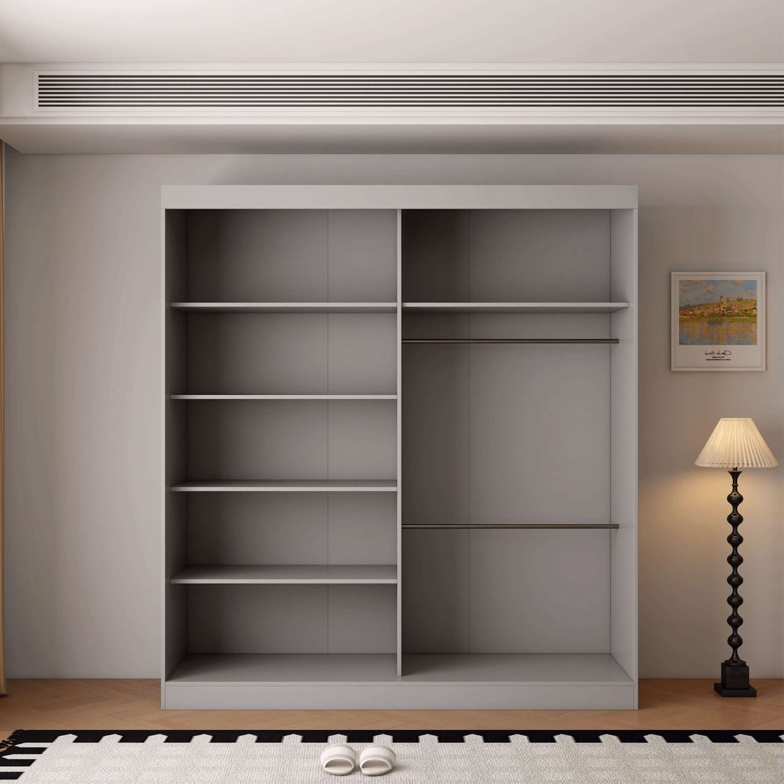 Berlin 2 Door Grey 200CM sliding wardrobe - Image 3