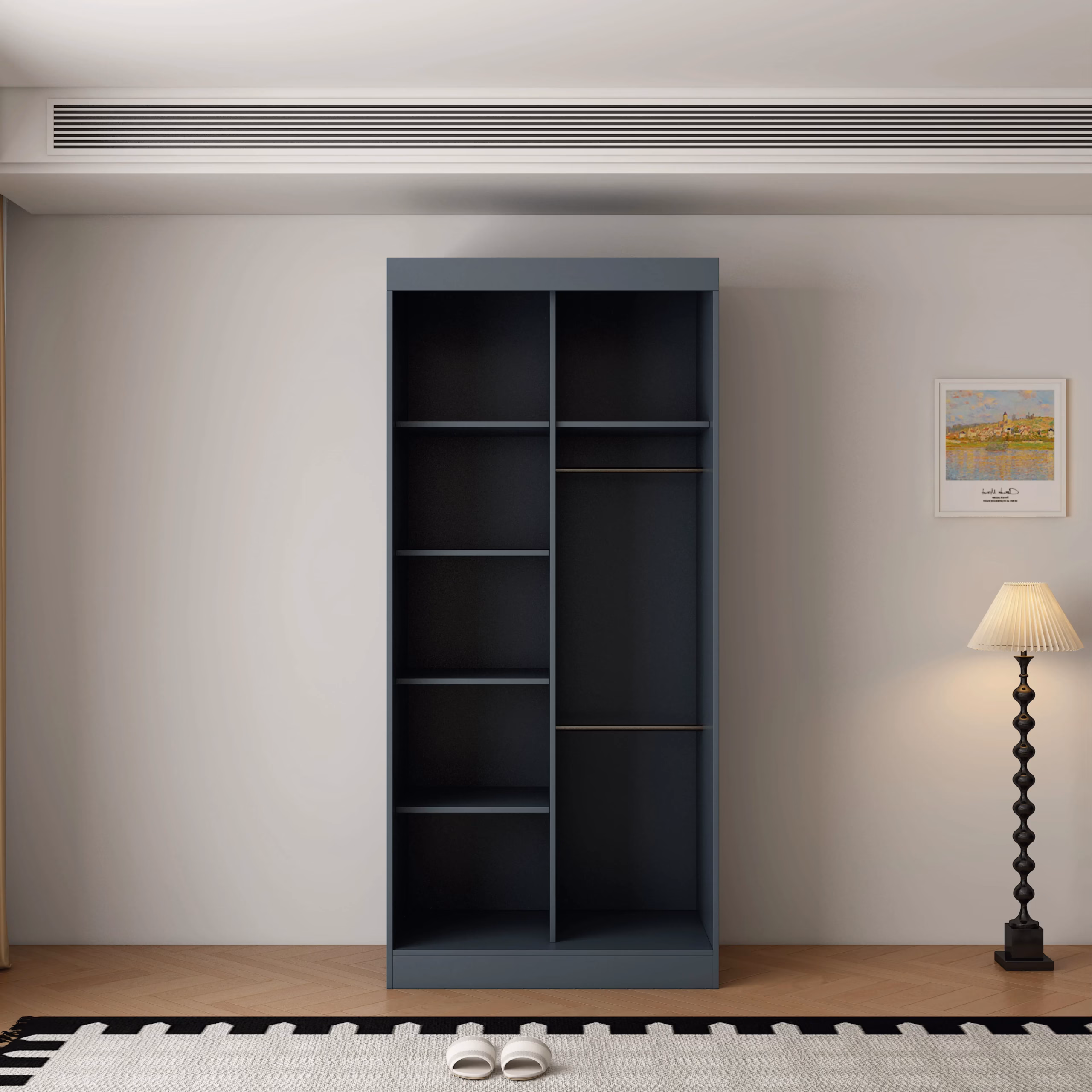 Berlin 2 Door Graphite 100CM sliding wardrobe - Image 3