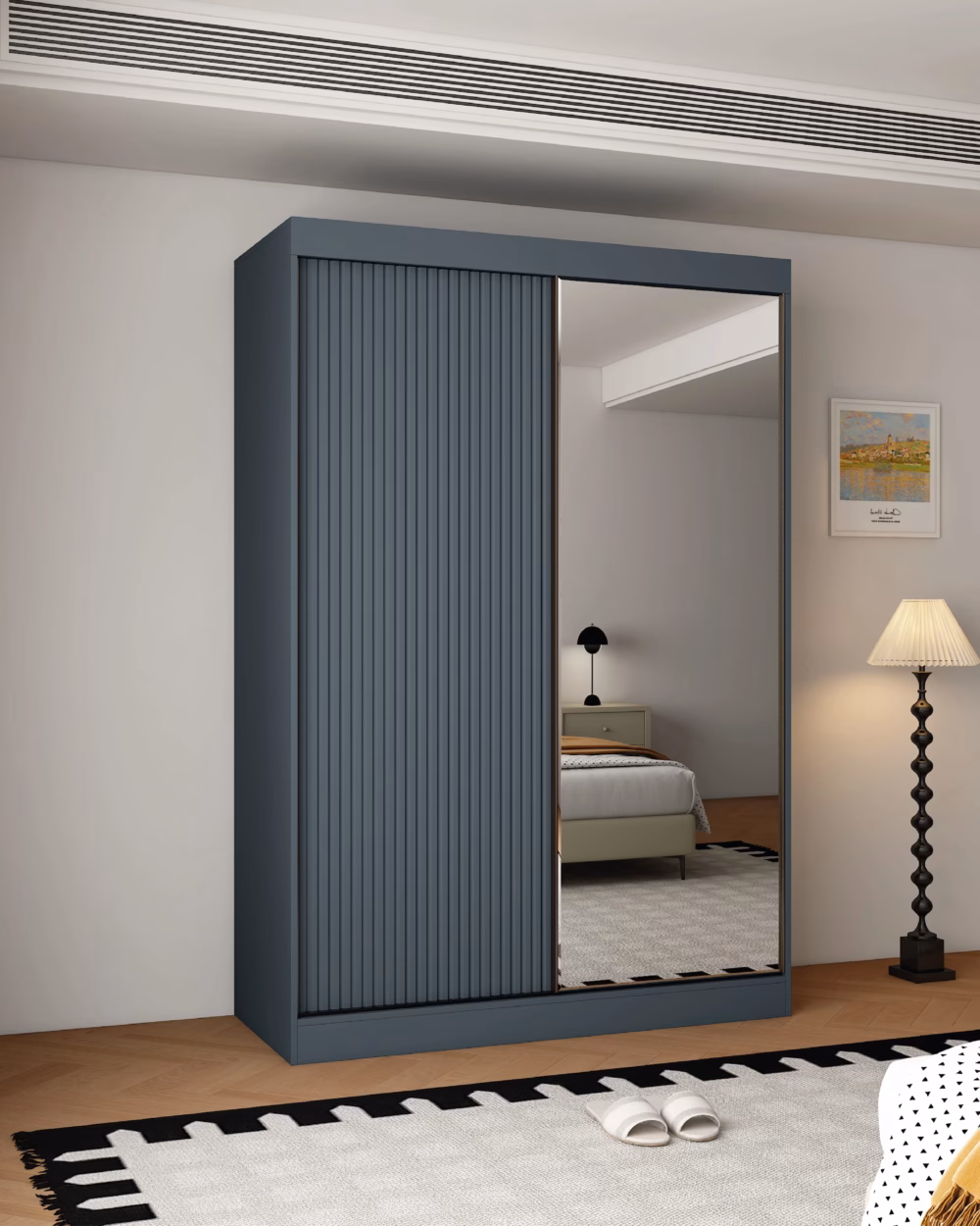 Berlin 2 Door Graphite 150CM sliding wardrobe