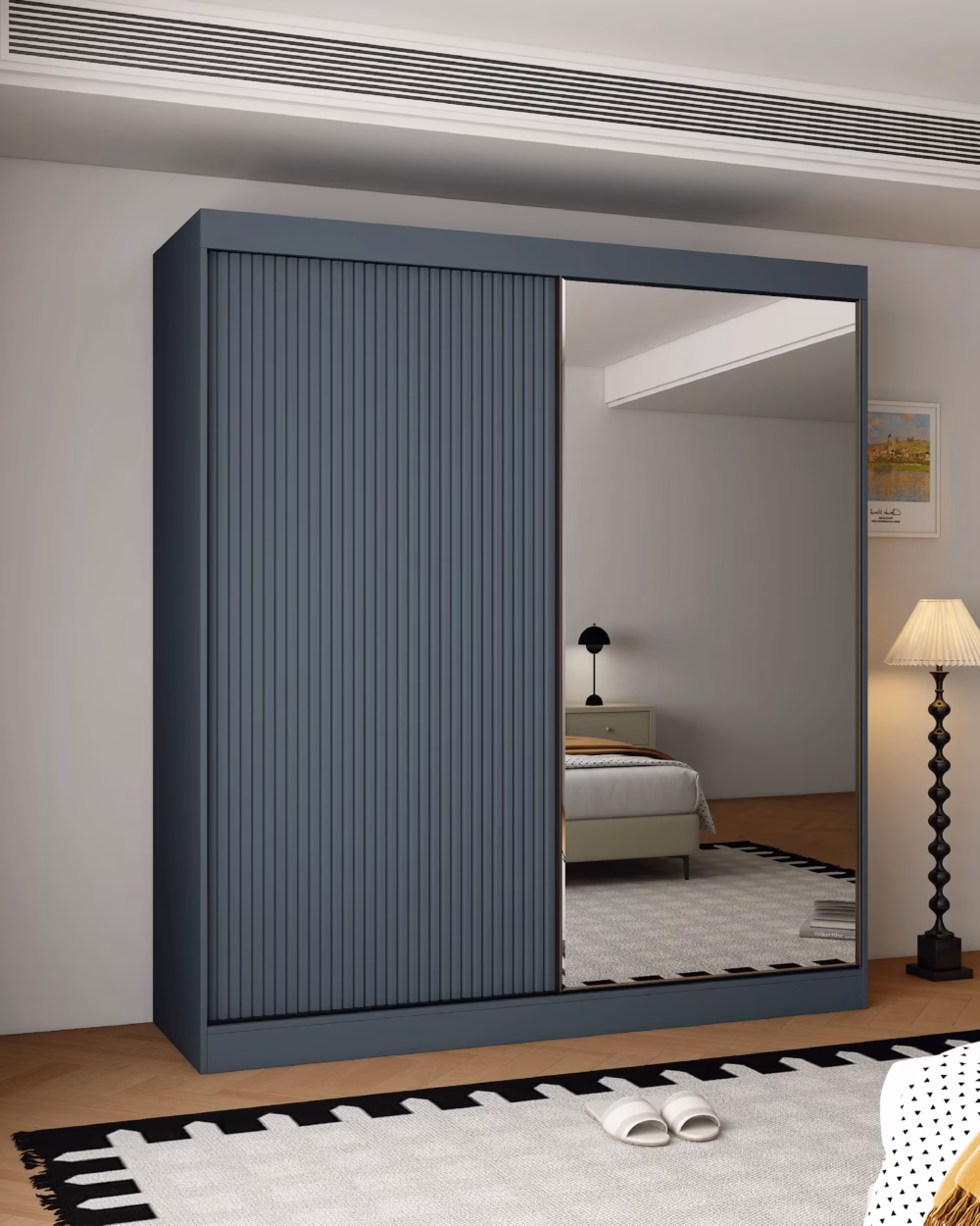 Berlin 2 Door Graphite 200CM sliding wardrobe