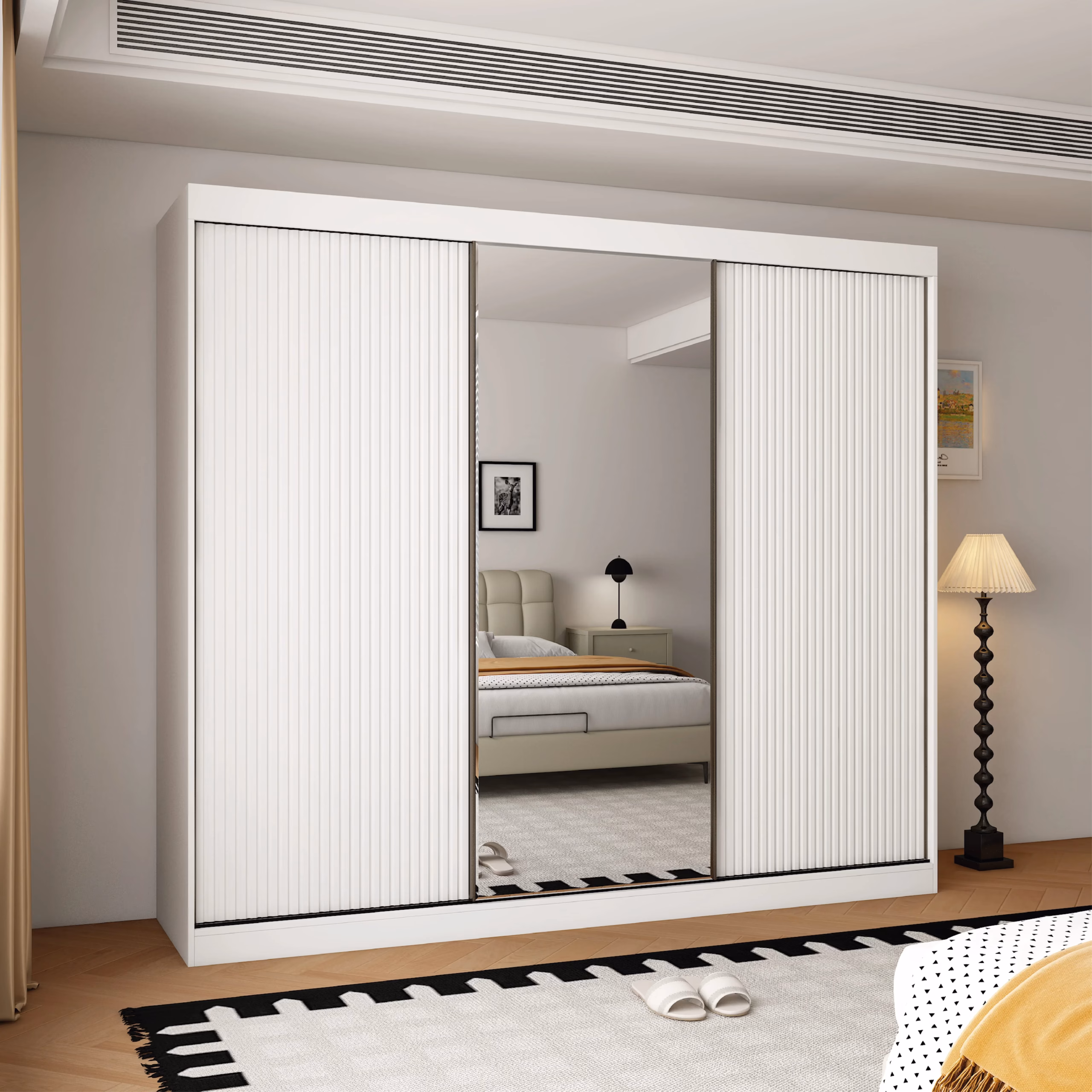 Berlin 3 Door White 250CM sliding wardrobe