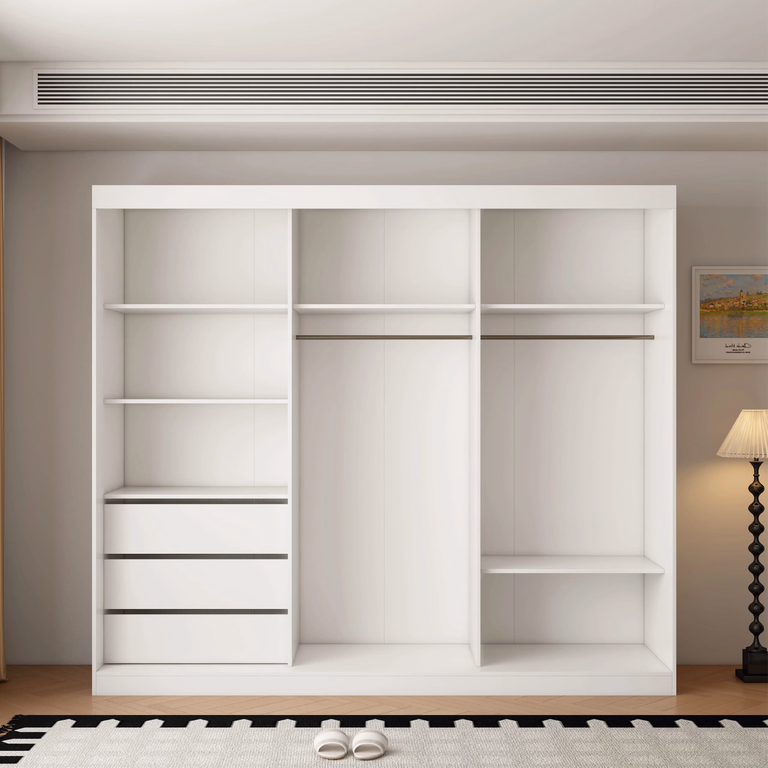 Berlin 3 Door White 250CM sliding wardrobe - Image 2
