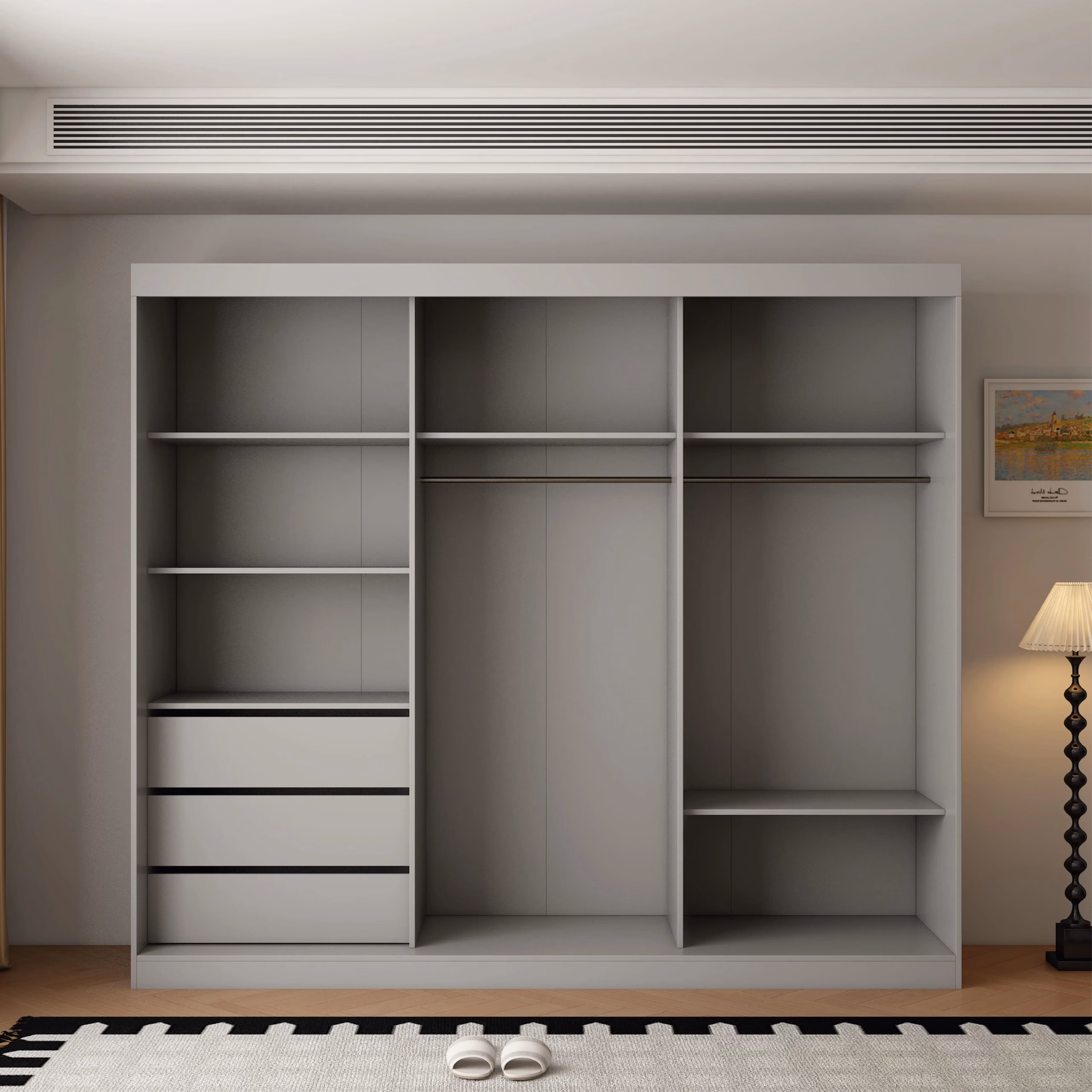 Berlin 3 Door Grey 250CM sliding wardrobe - Image 2