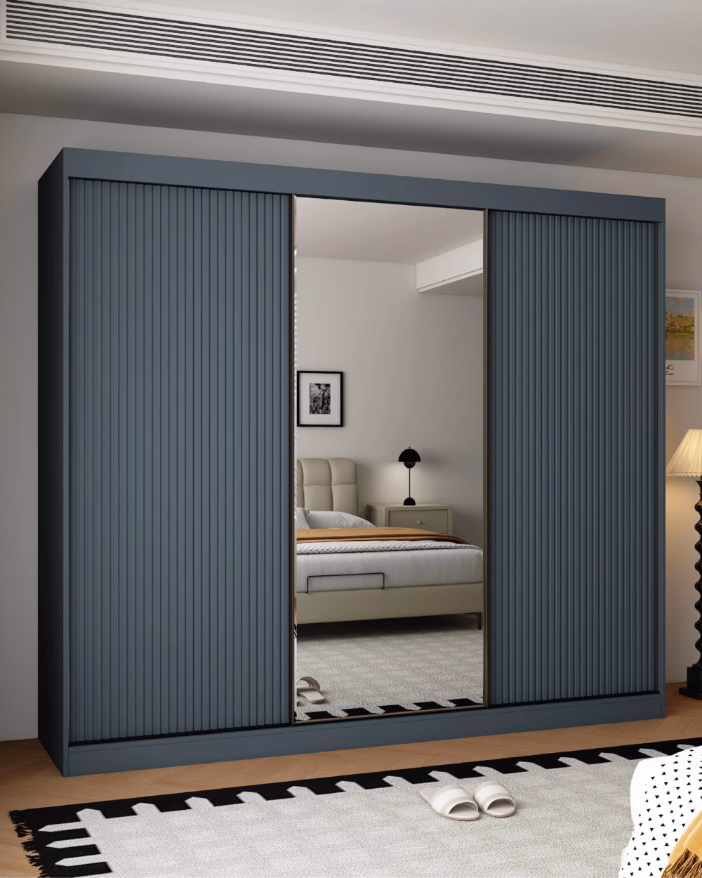 Berlin 3 Door Graphite 250CM sliding wardrobe