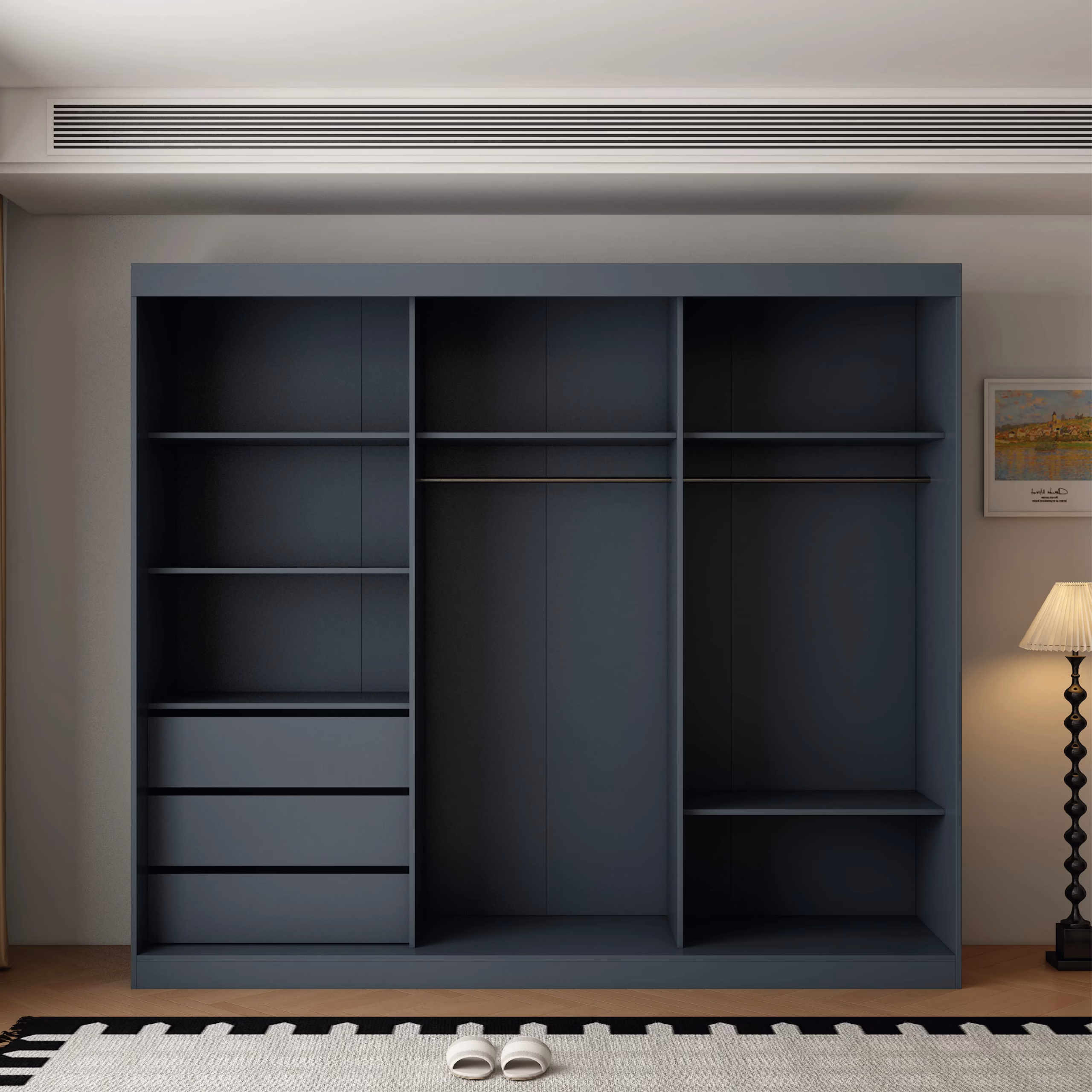 Berlin 3 Door Graphite 250CM sliding wardrobe - Image 2