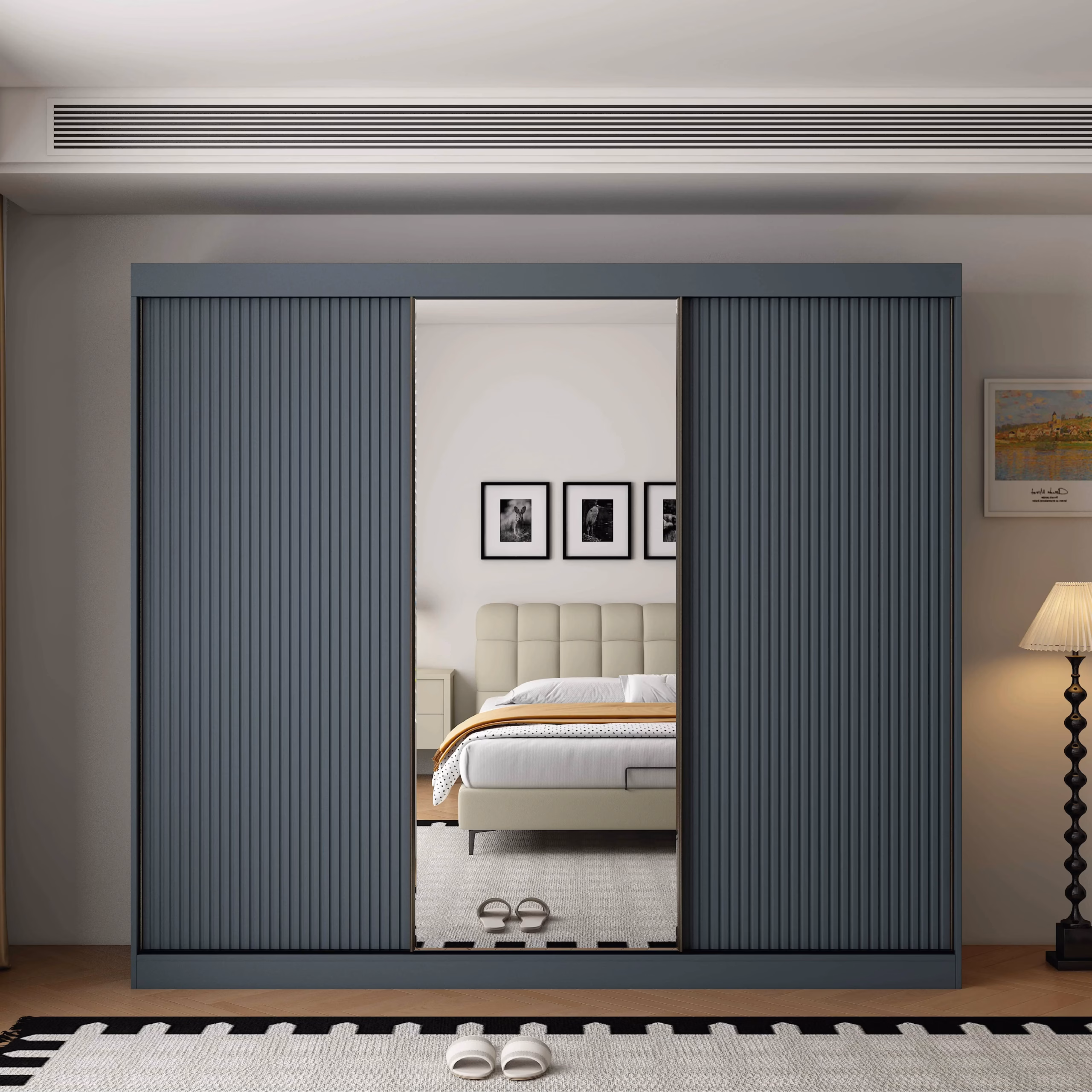 Berlin 3 Door Graphite 250CM sliding wardrobe - Image 3