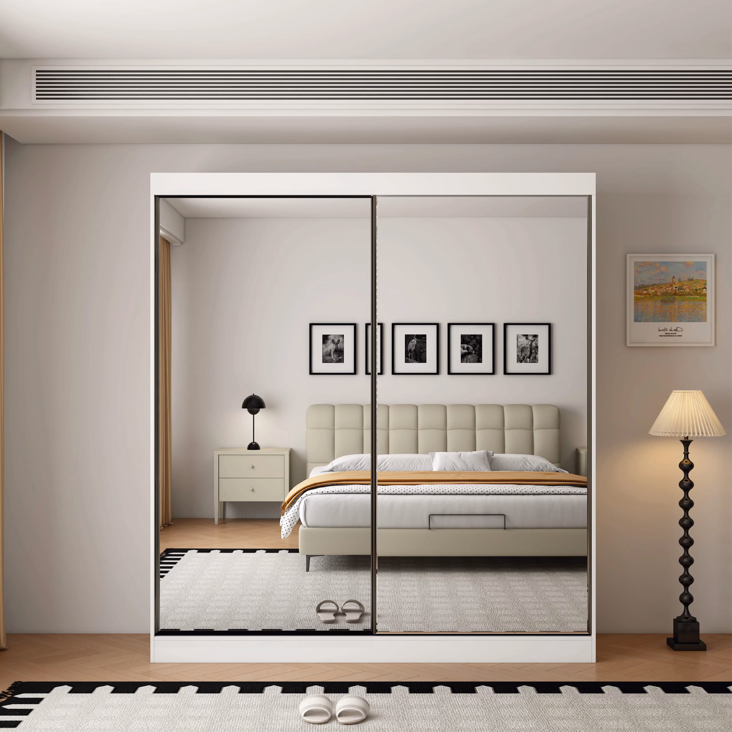 Oracle 2 Door Full Mirror 200CM sliding wardrobe - Image 3