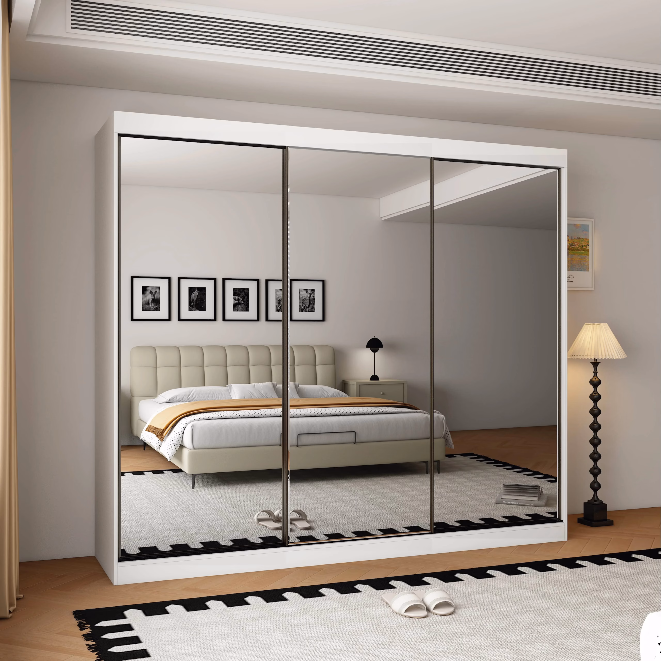 Oracle 3 Door Full Mirror 250CM sliding wardrobe