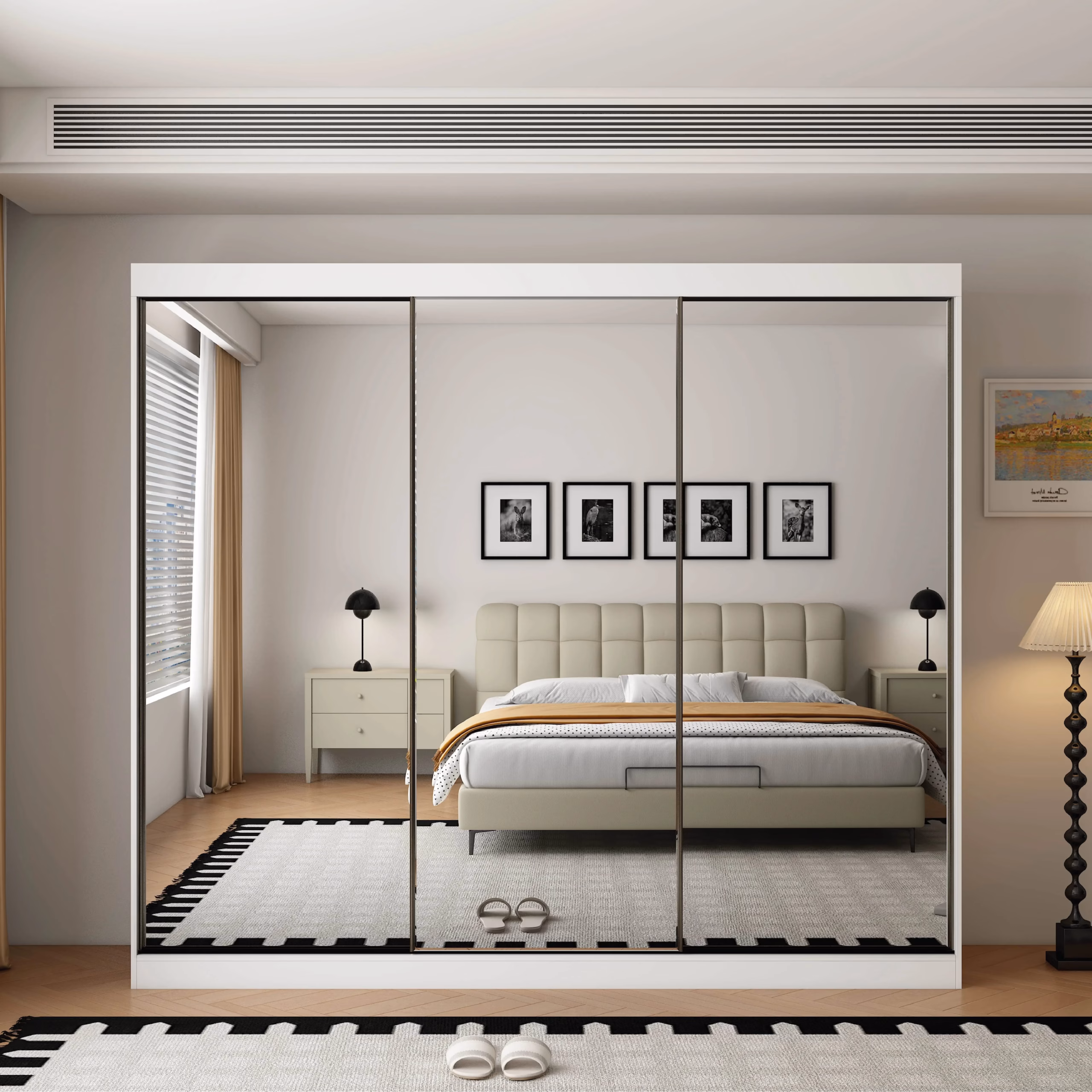 Oracle 3 Door Full Mirror 250CM sliding wardrobe - Image 3