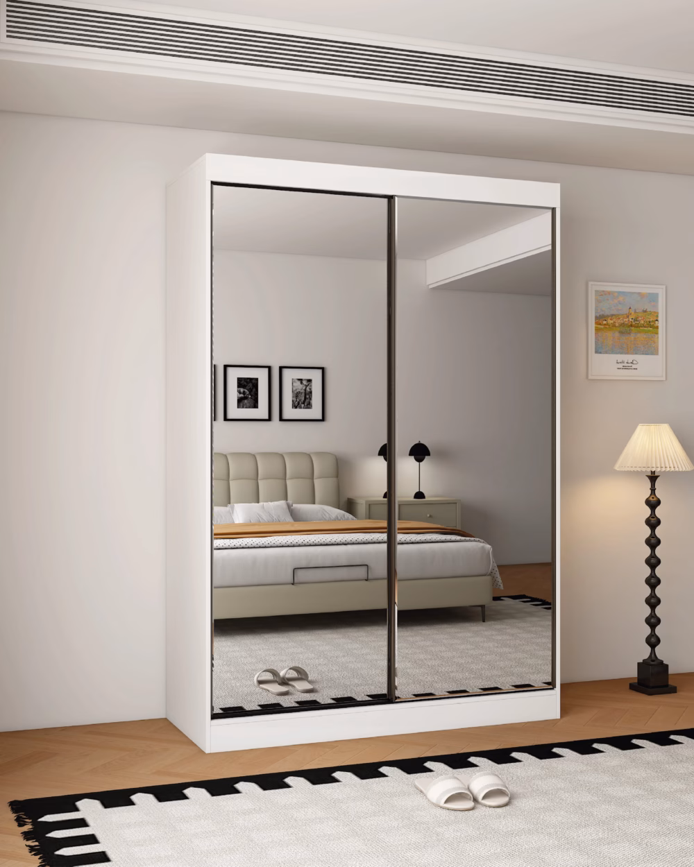 Oracle 2 Door Full Mirror 150CM sliding wardrobe