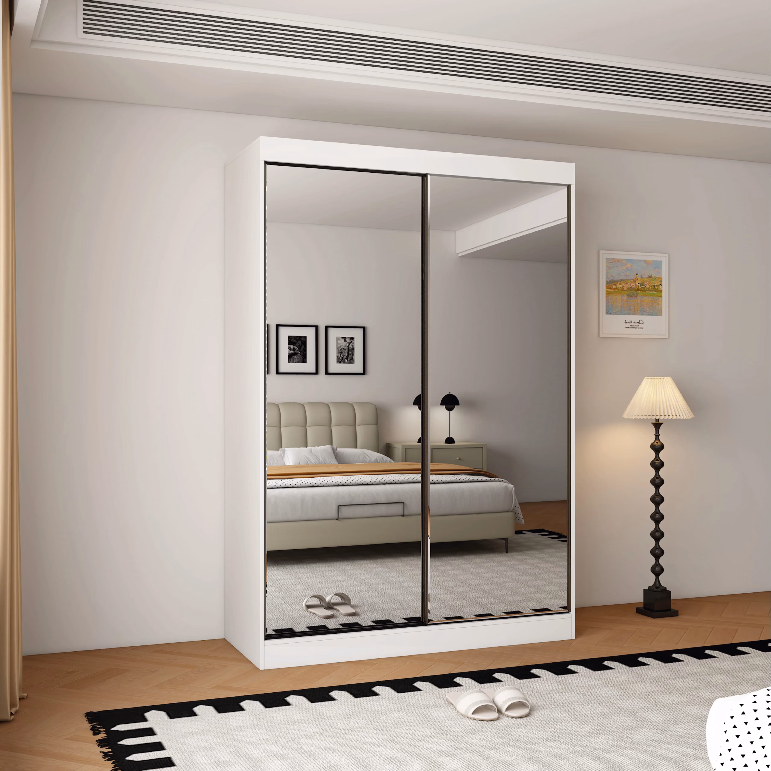 Oracle 2 Door Full Mirror 150CM sliding wardrobe